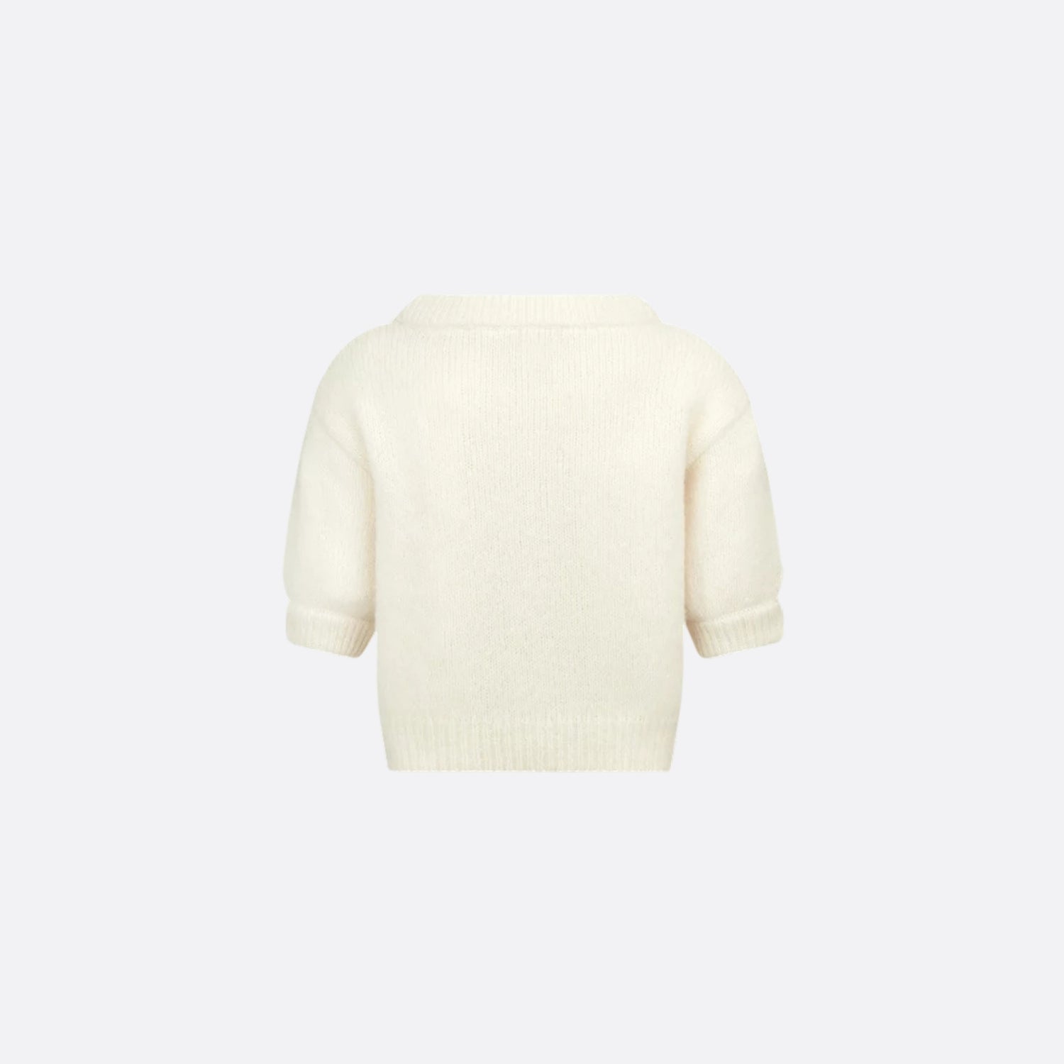 Dior Kids Short-Sleeved Sweater Ivory Alpaca and Wool-Blend Knit, Back View