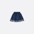 Dior Kids Skirt Embroidered Tulle with Dior Oblique Pearls Motif, Short, Navy Blue, Front