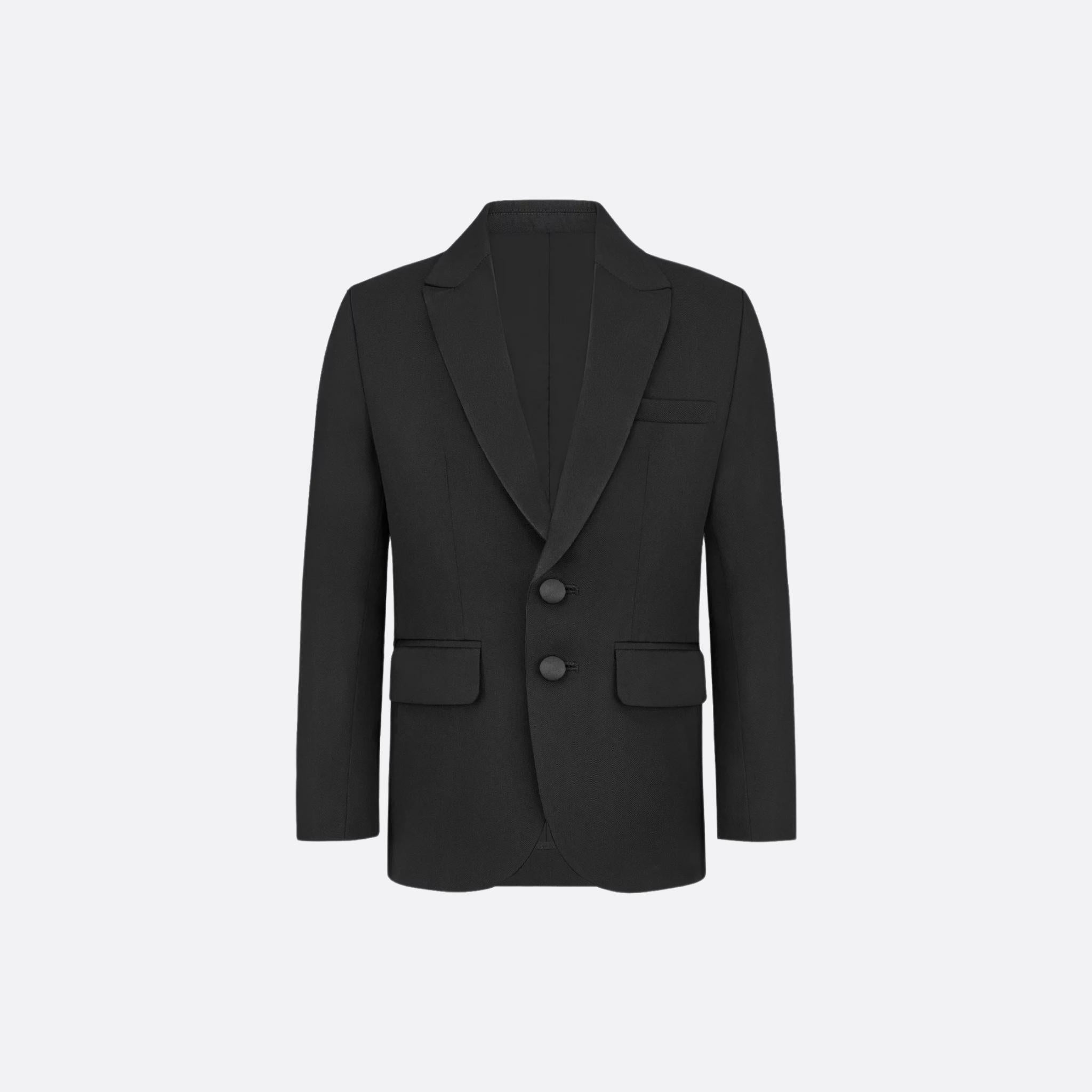 Dior Kids Suit Jacket Black Wool and Silk Gabardine, Front