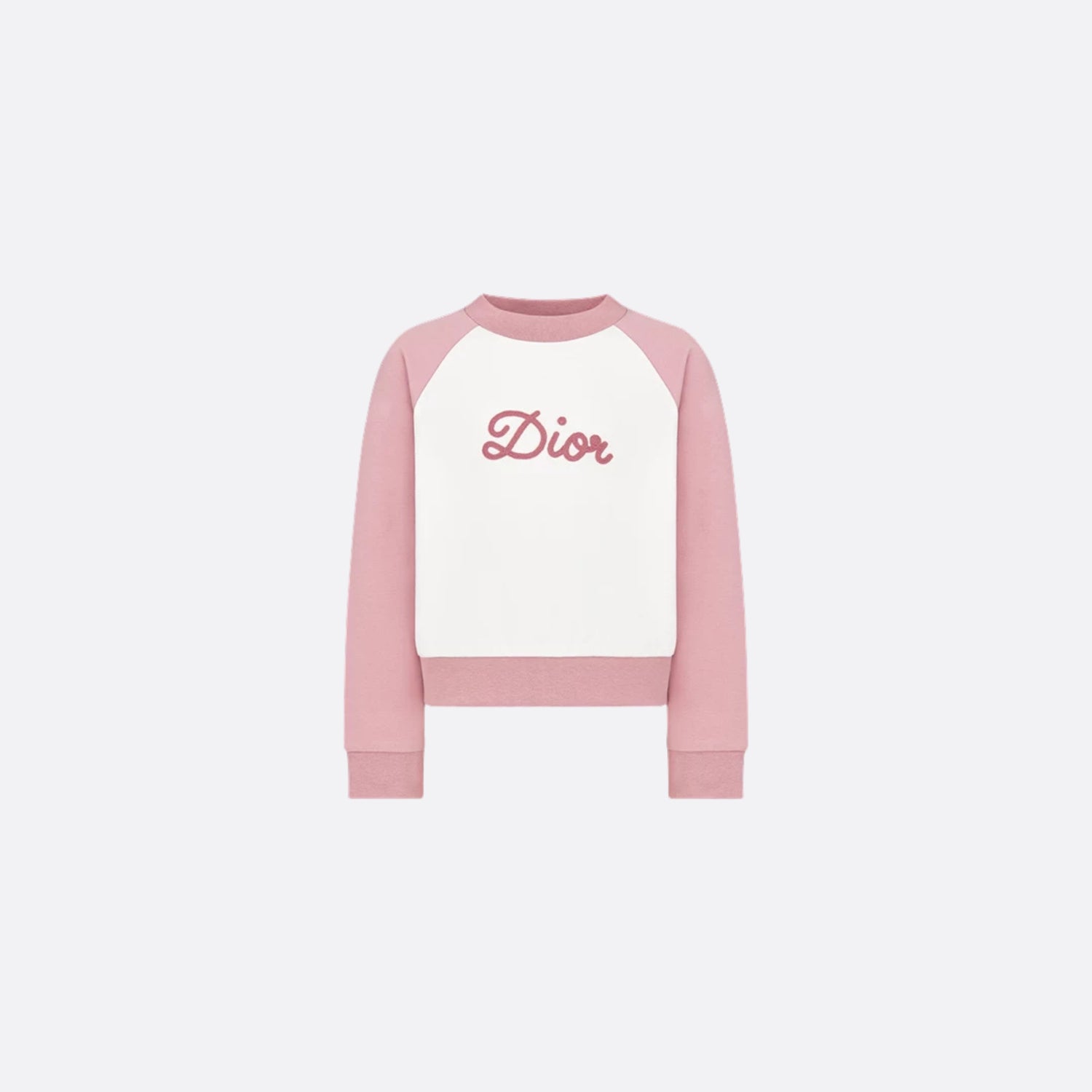 Dior Kids Sweatshirt Ivory &amp; Antique Pink Cotton Fleece, Front View