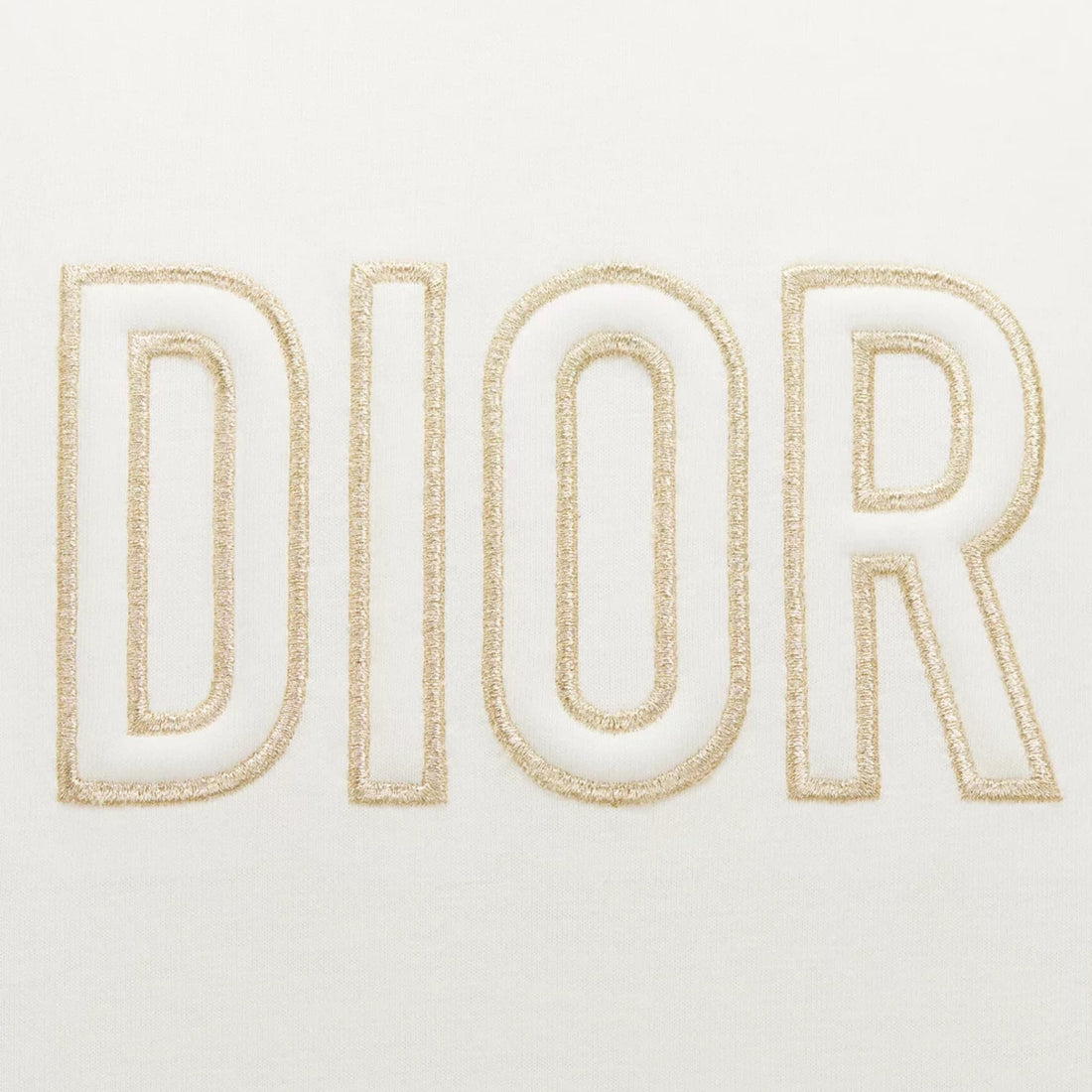 Dior Kids T-Shirt Cotton Jersey Dior Embroidery, Ivory, Logo