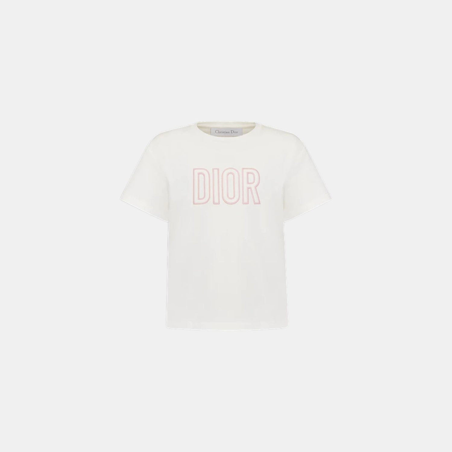 Dior Kids T-Shirt Cotton Jersey, Ivory, FrontView