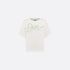 Dior Kids T-Shirt Ivory Cotton Jersey Mint Green Dior Embroidery, Front