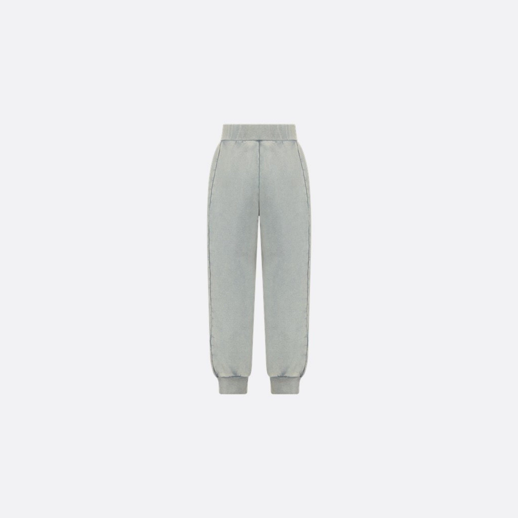 Dior Kids Track Pants Gray-Blue Cotton Fleece, Back