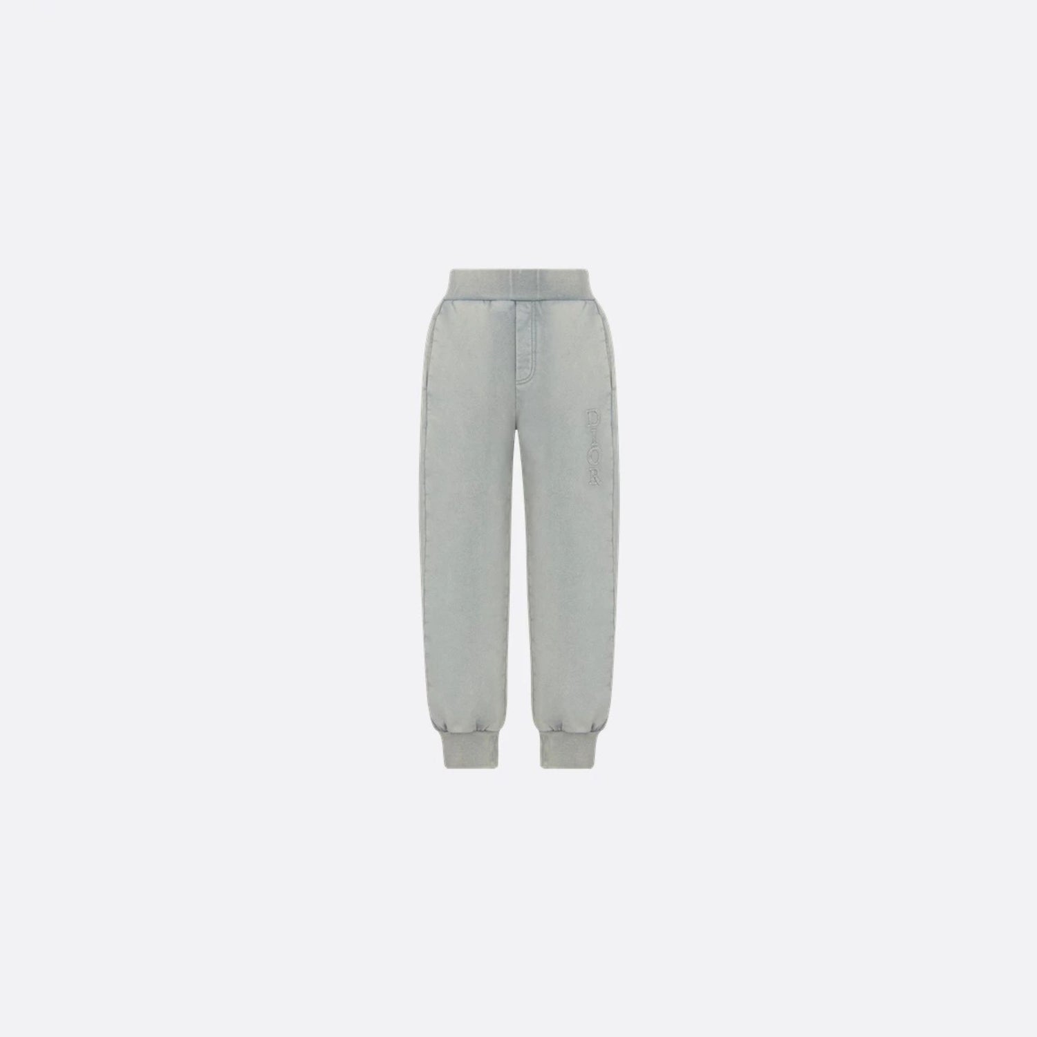 Dior Kids Track Pants Gray-Blue Cotton Fleece, Front