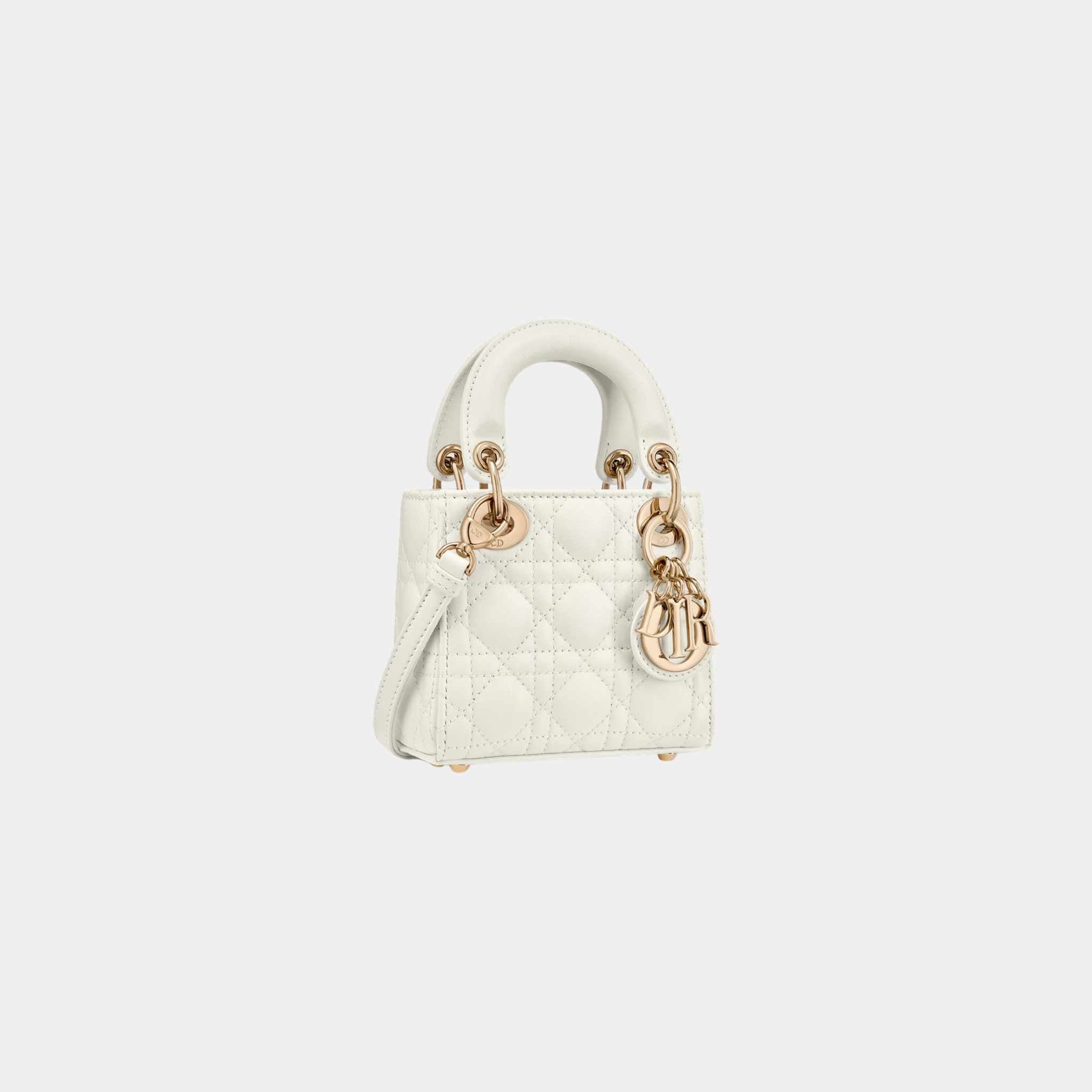 Dior Lady Dior Micro Bag, Latte, Side