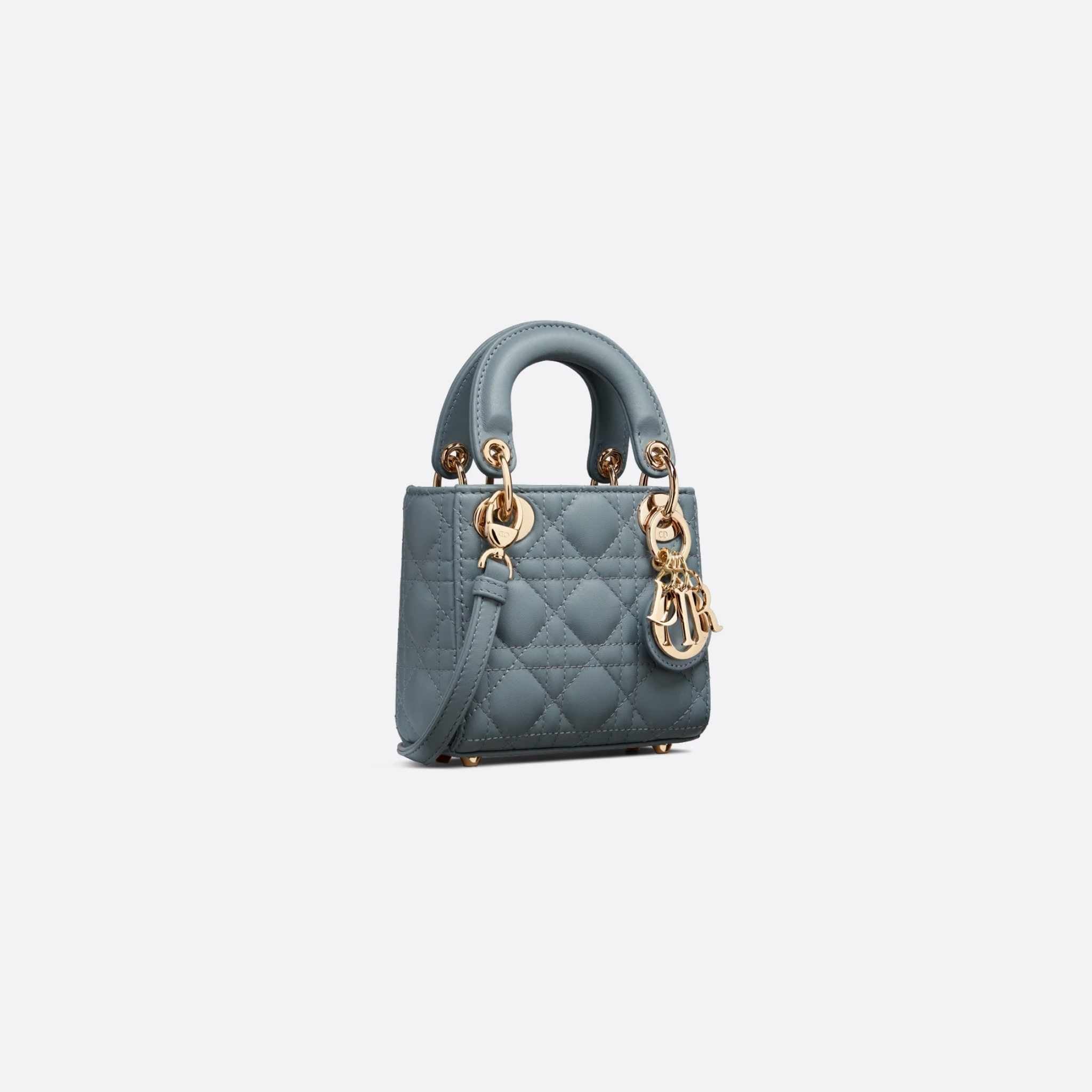 Dior Lady Dior Micro Bag , Cloud Blue, Side