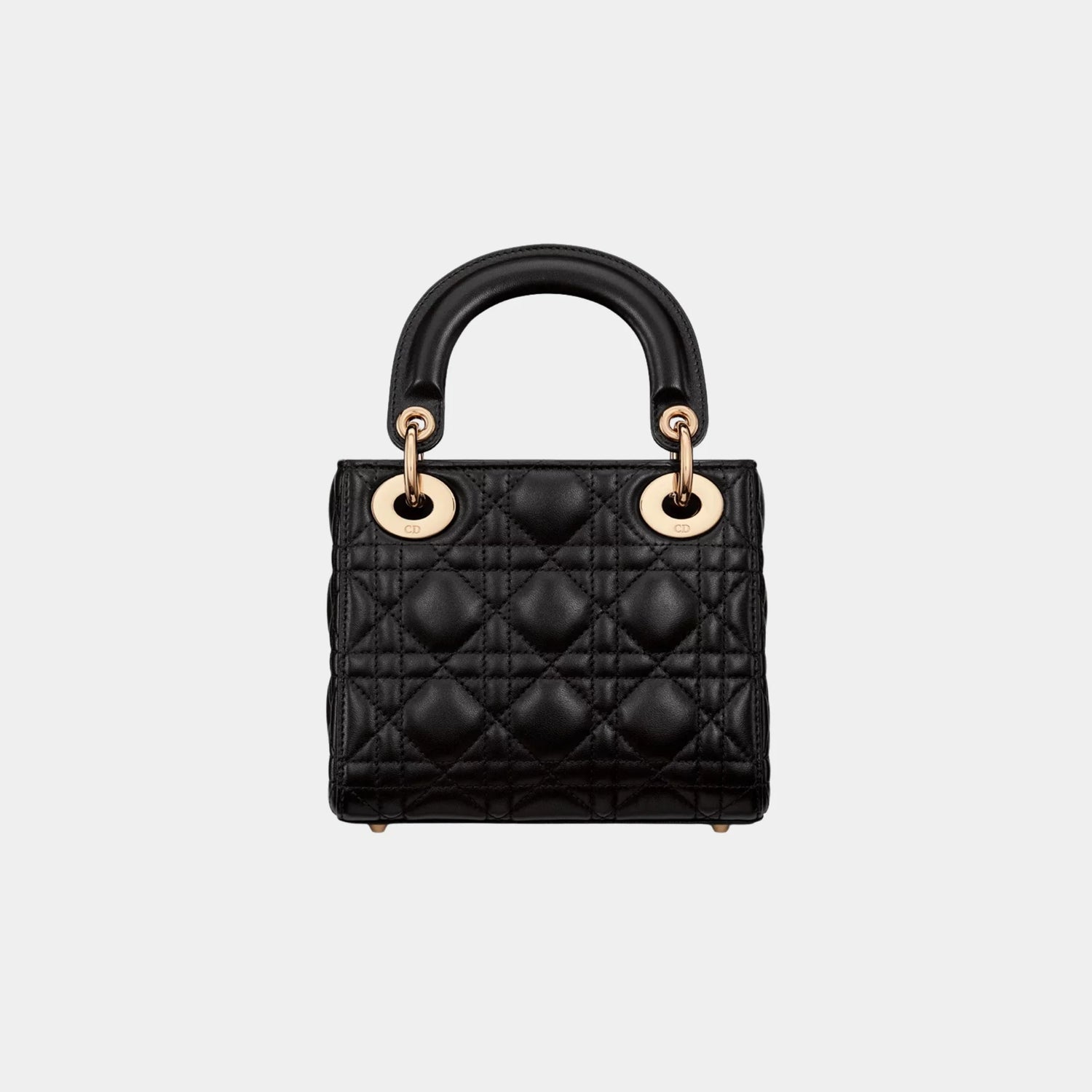 Lady Dior Mini Bag Cannage Lambskin, Black, Back
