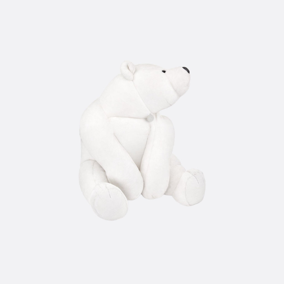 Dior Large Bear Stuffed Toy White Faux Fur, Outside, Front