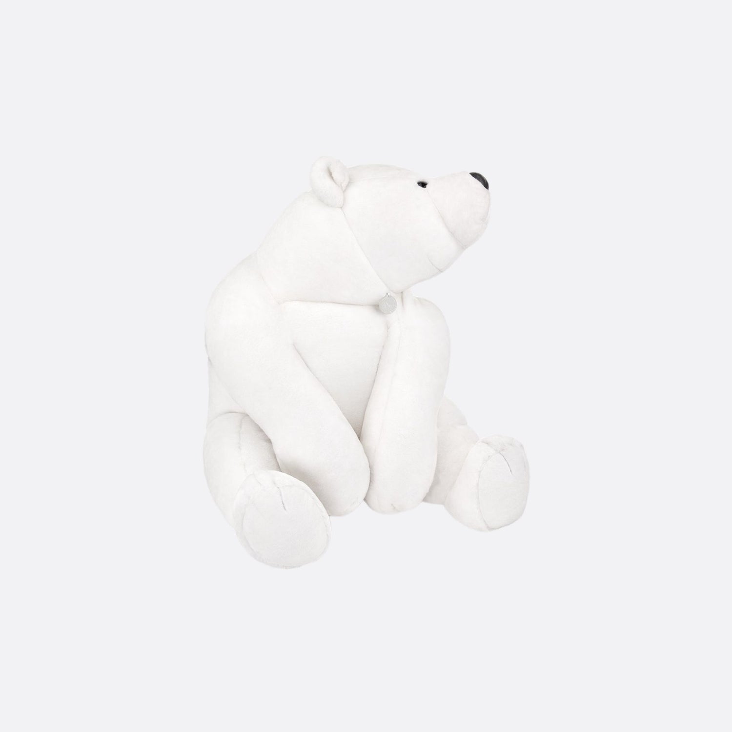 Dior Large Bear Stuffed Toy White Faux Fur, Outside, Front