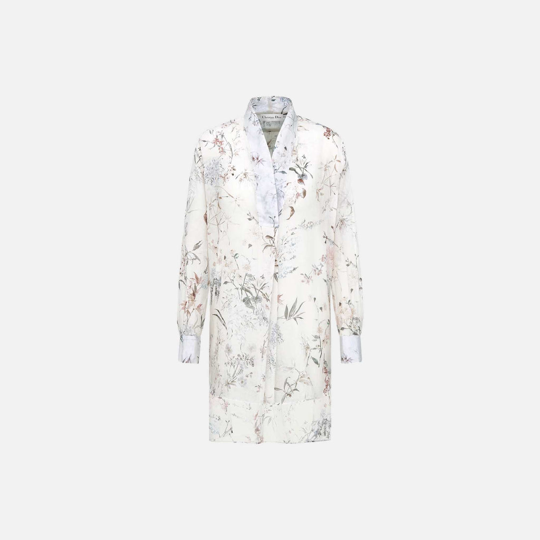 Dior Long Blouse In Cotton Muslin With Multicolor Millefiori Motif, Front