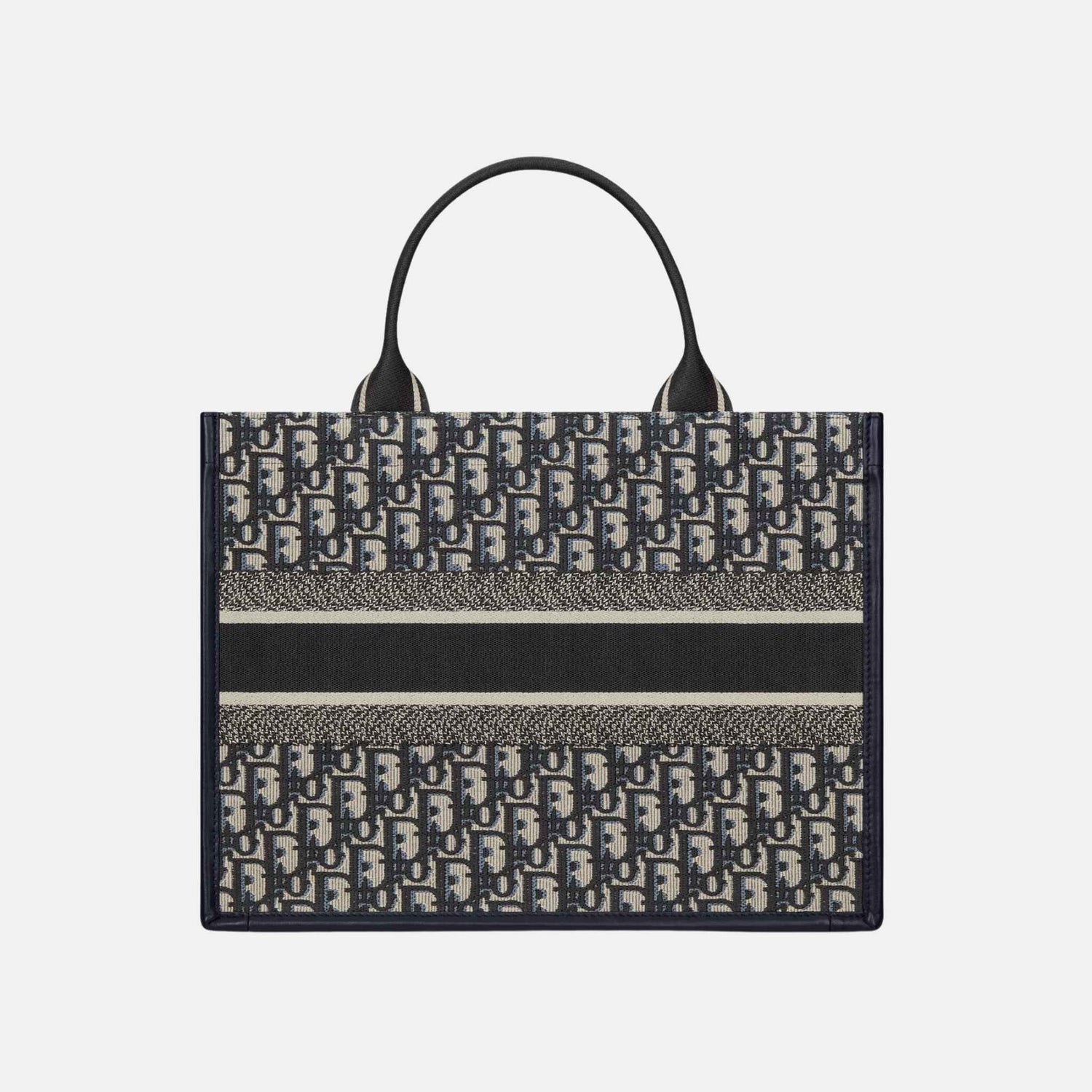 Medium Book Tote Dior Oblique Embroidery And Calfskin