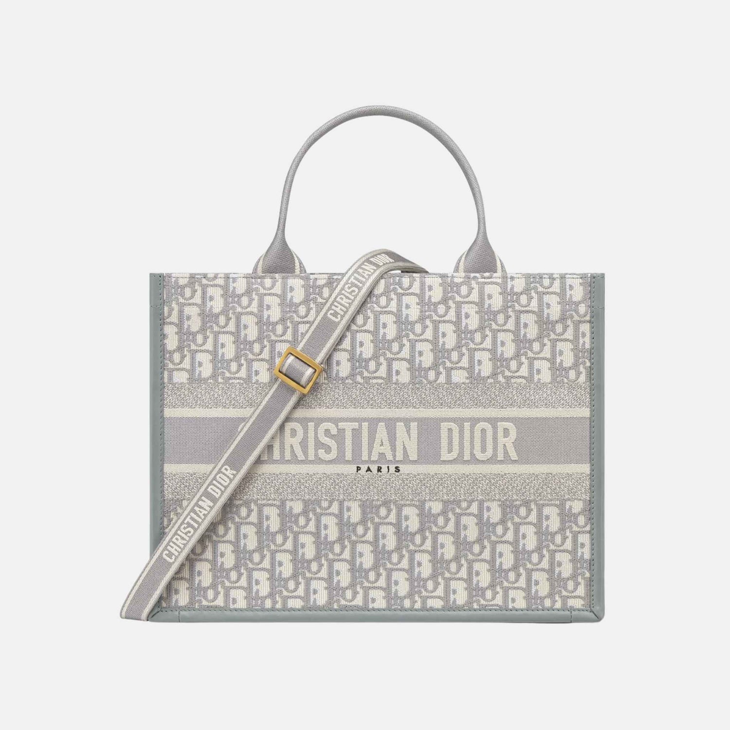 Medium Book Tote Dior Oblique Embroidery And Calfskin