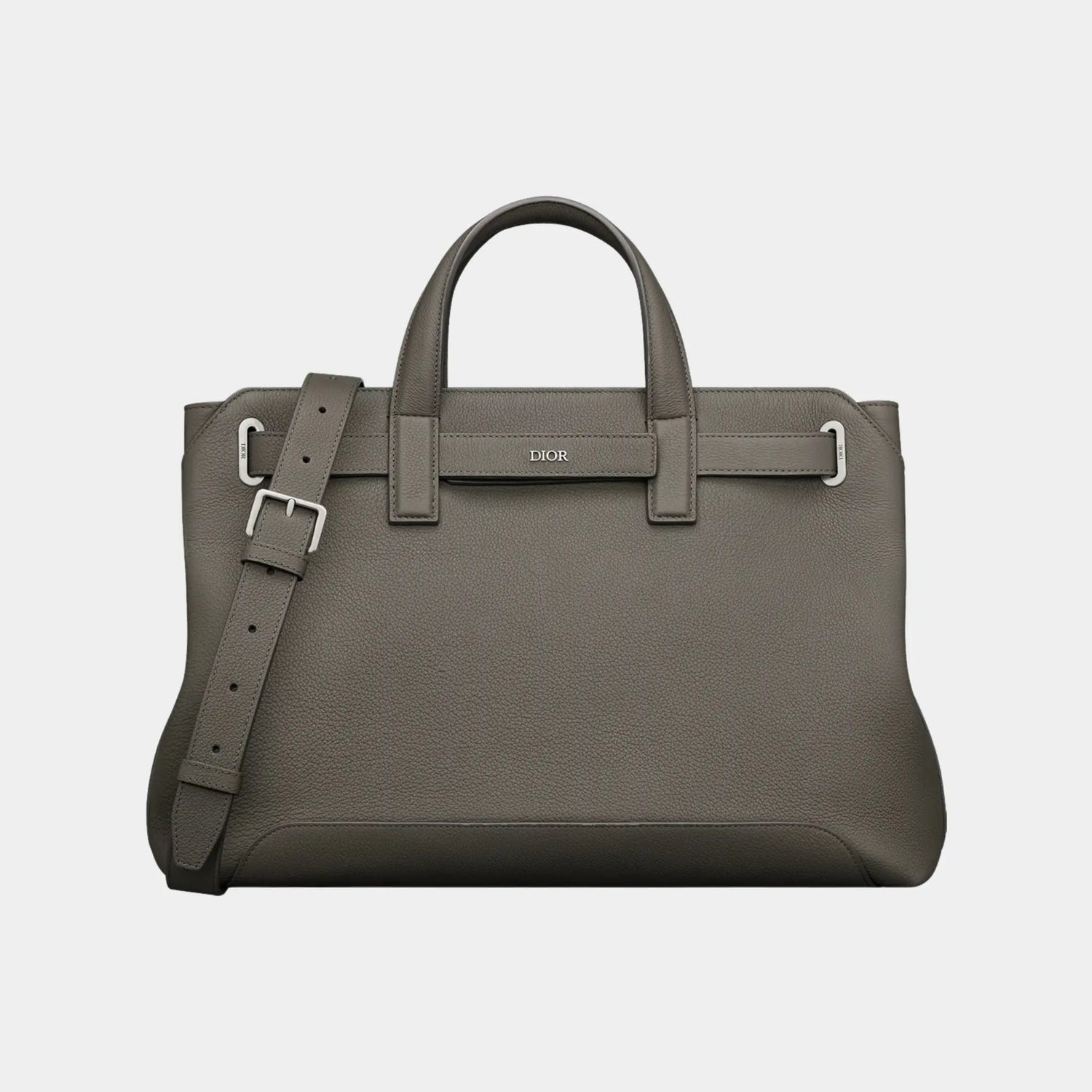 Dior Medium Normandie Tote Bag In Icons Calfskin, Gray, Front