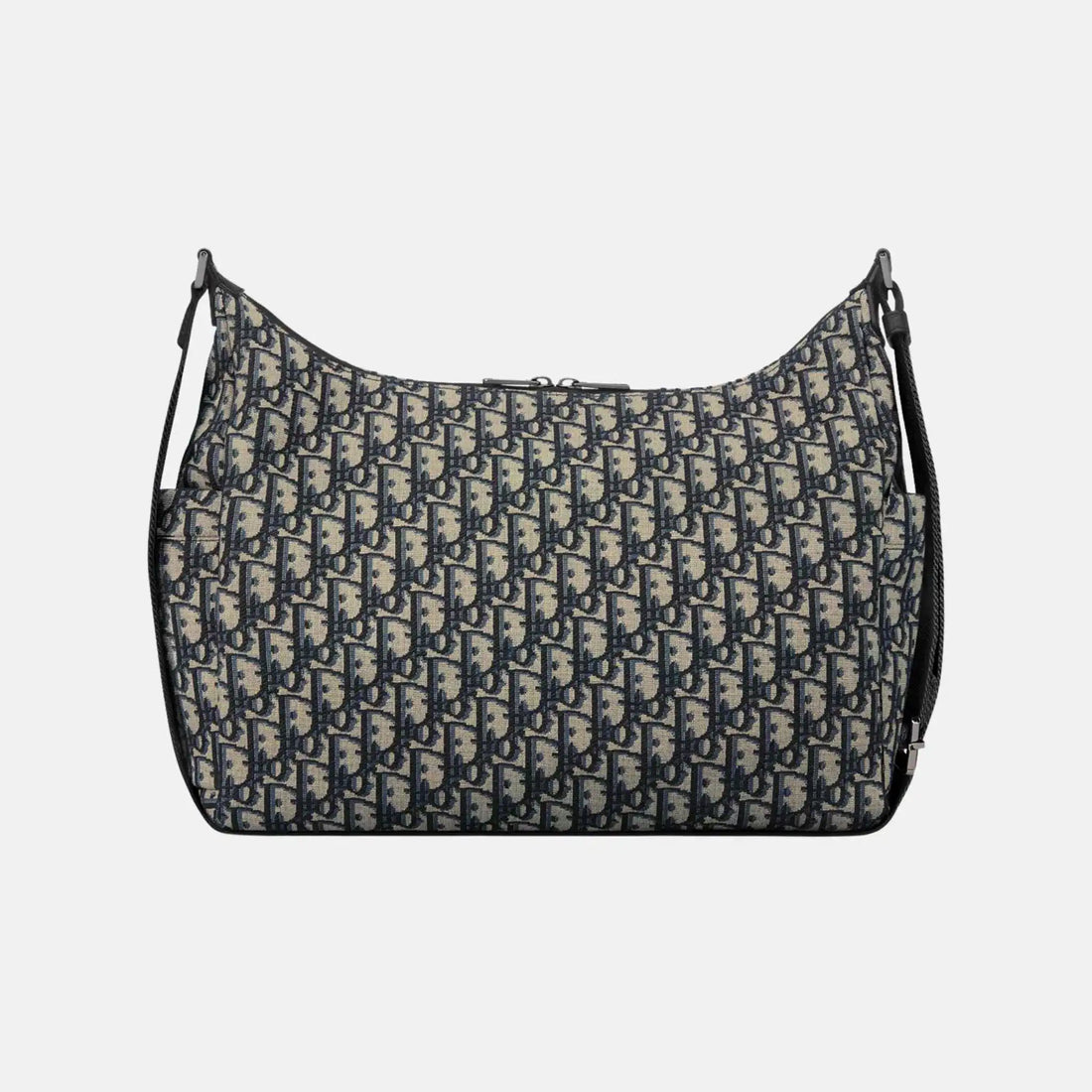 Dior Medium Rider Soft Hobo Bag in Oblique and Grained Calfskin, Beige, Back