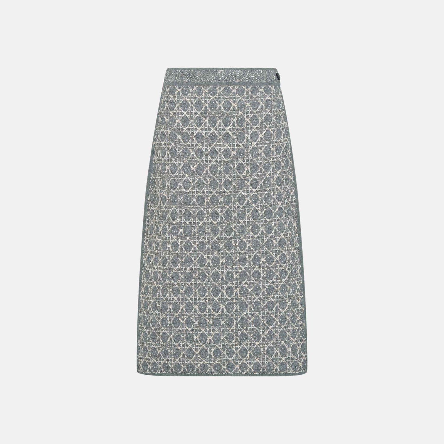Dior Mid Length Macrocannage Skirt In Cotton Blend Tweed, Front
