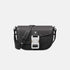 Dior Mini Saddle Messenger Bag With Flap In Black Grained Calfskin, Front