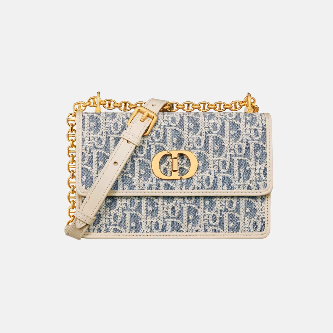 Dior Miss Caro Mini Bag In Dior Oblique Chambray And Calfskin, Front