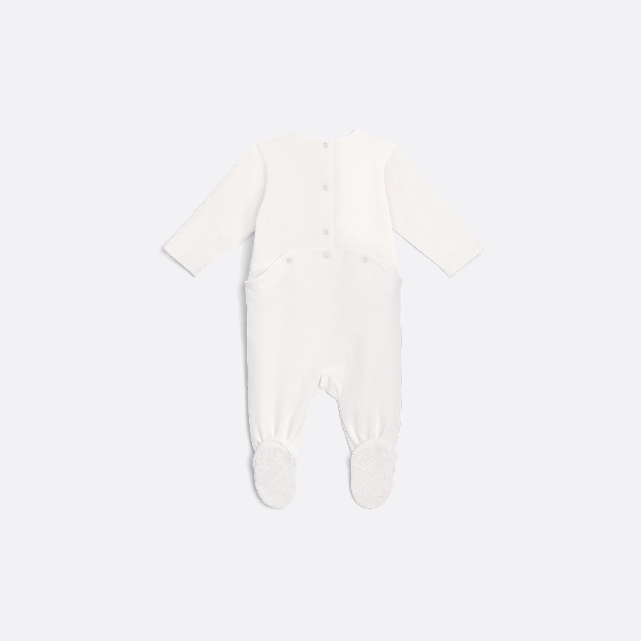 Dior Newborn Gift Set Ivory Cannage Cotton Jersey and Voile, Back