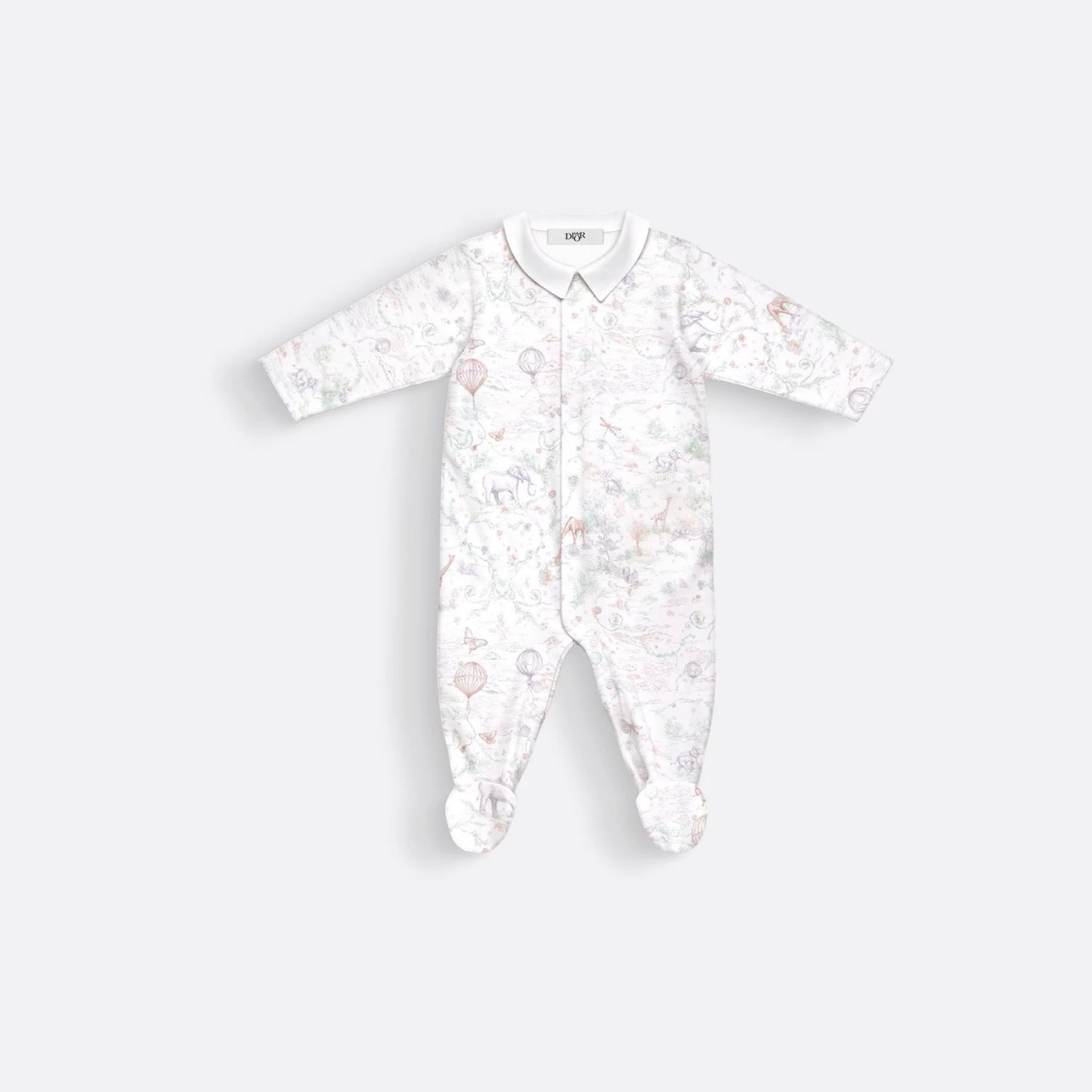 Dior Newborn Gift Set Ivory Toile de Jouy Pastel Cotton Jersey, Front