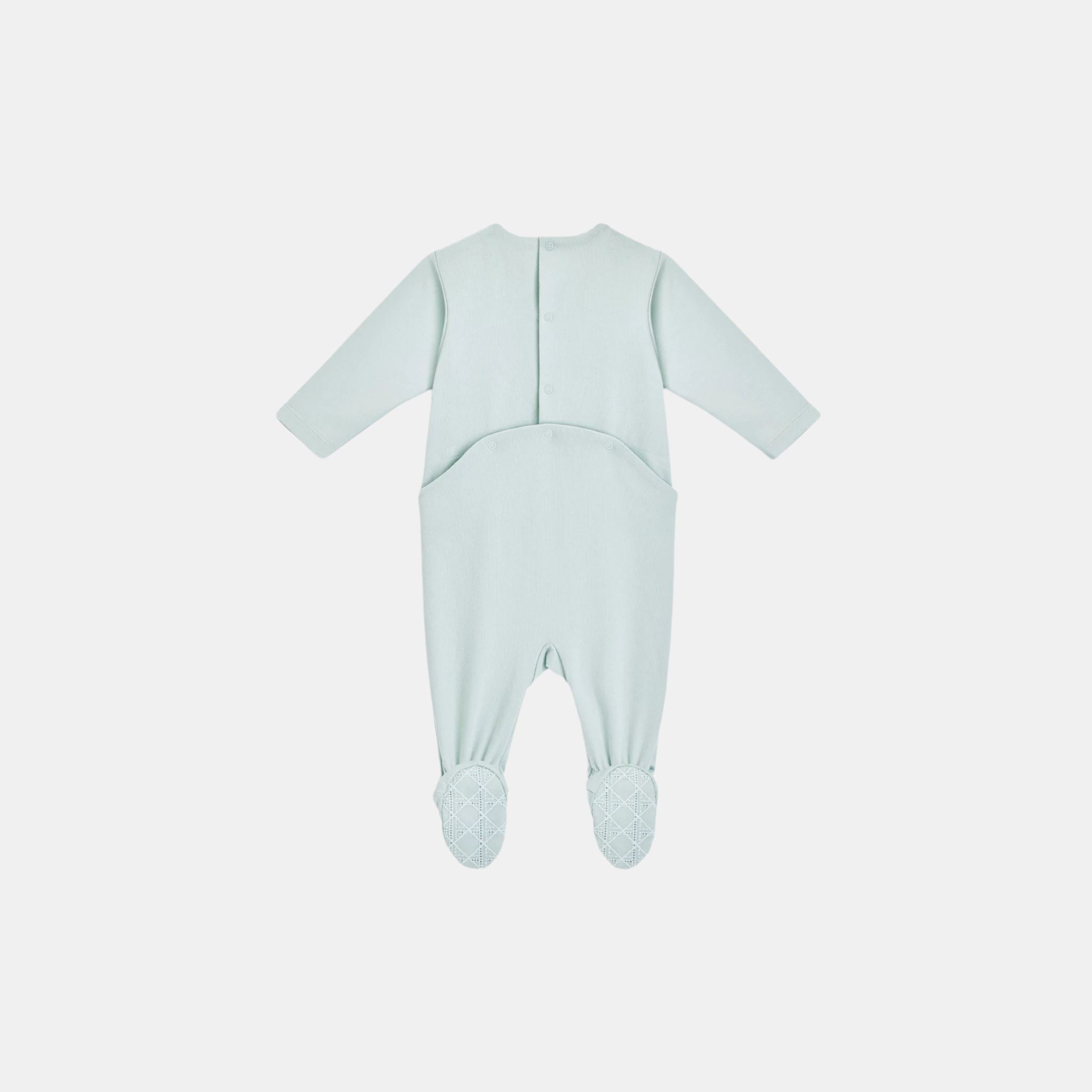 Dior Newborn Gift Set Light Blue Cannage Cotton Jersey and Voile, Back