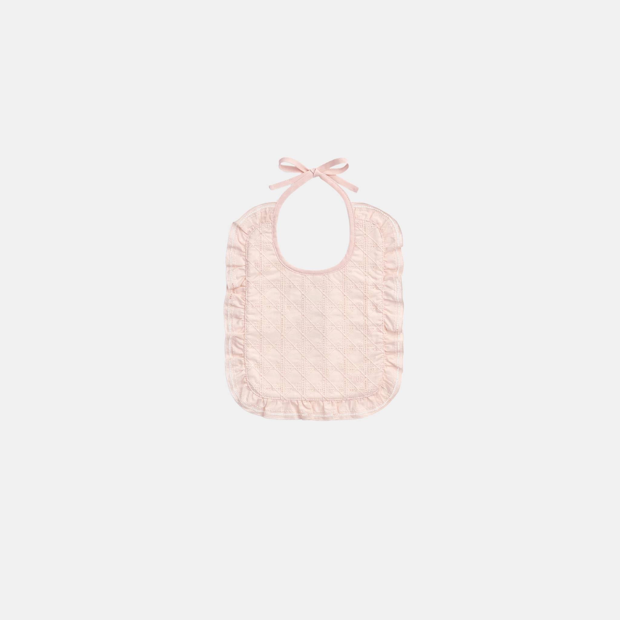 Dior Newborn Gift Set Pale Pink Cannage Cotton Jersey and Voile, Front, Napkin