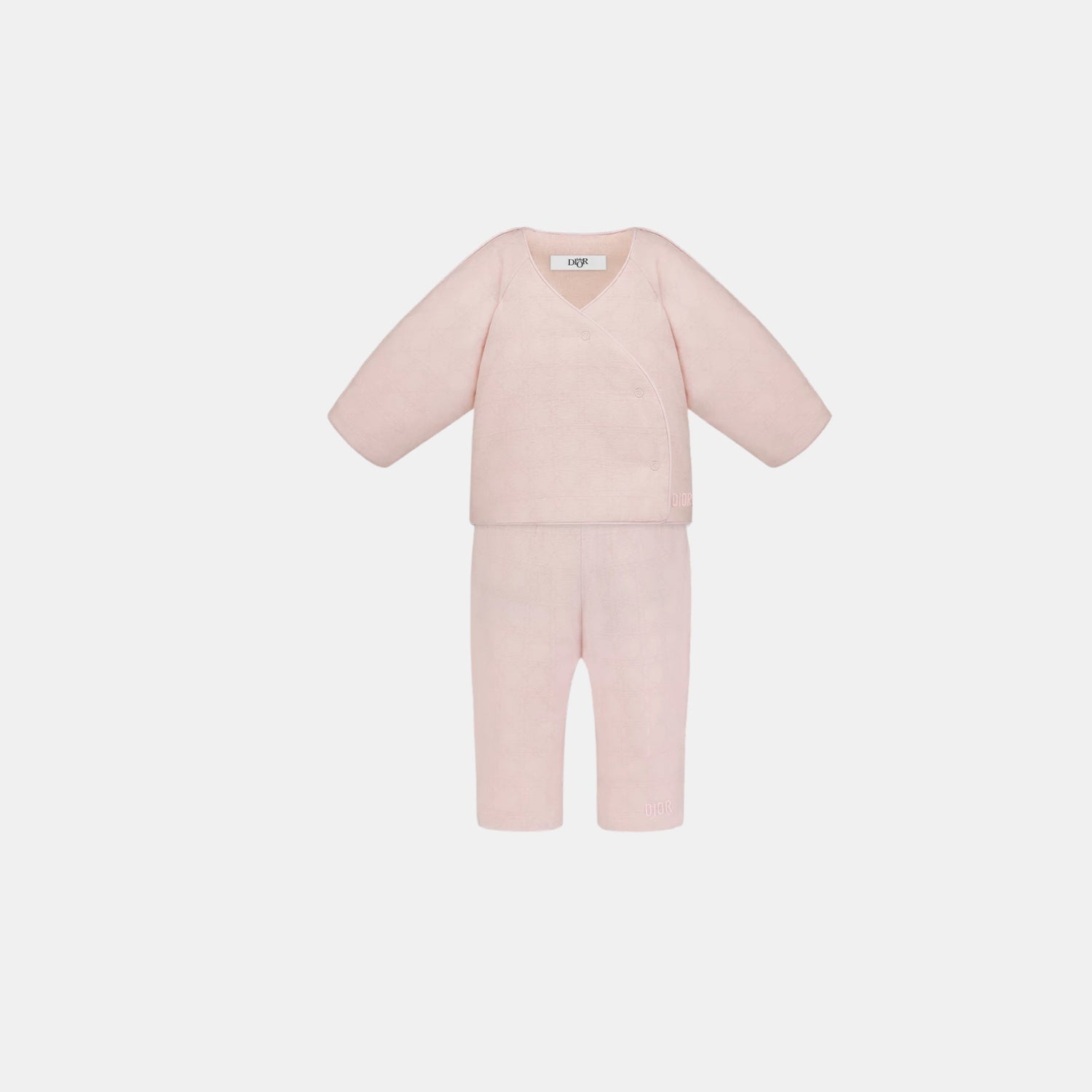 Dior Newborn Gift Set Pale Pink Cannage Cotton Voile, Front