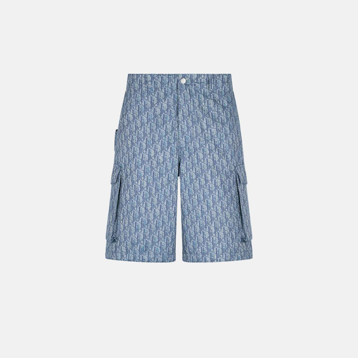 Oblique Bermuda Cargo Shorts In Cotton Blend Twill