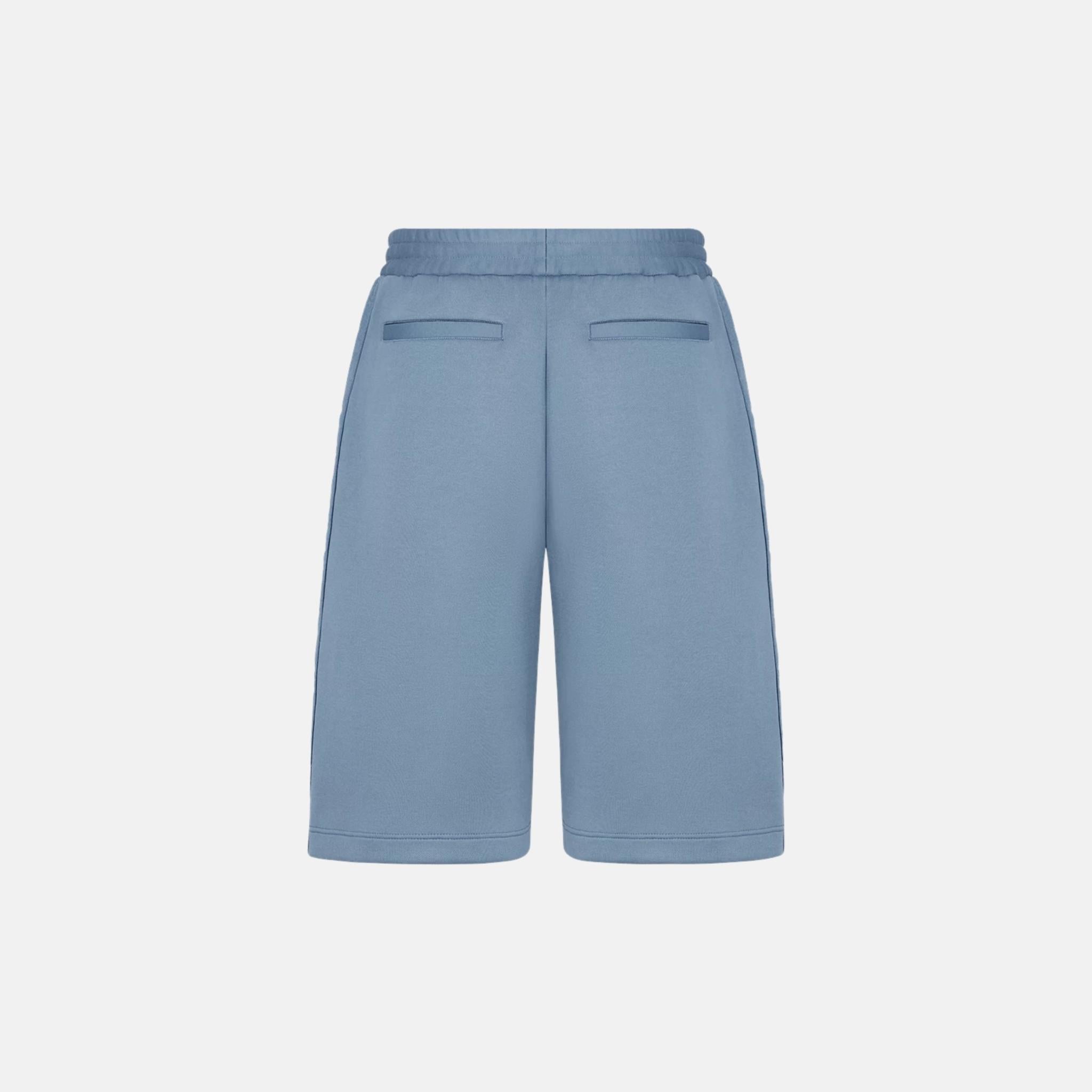 Dior Oblique Bermuda Shorts In Cotton Blend Jersey, Navy Blue, Back