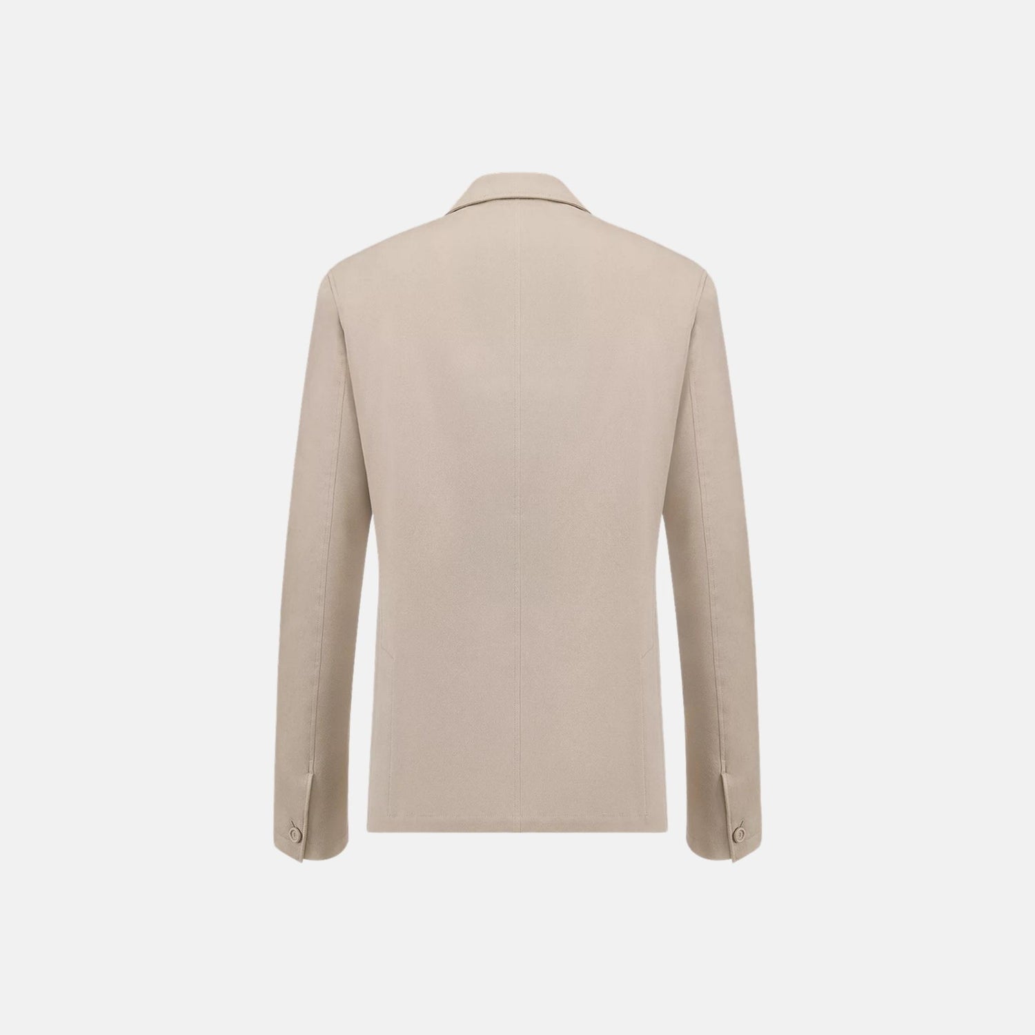 Dior Oblique Jacket With Buttoned Strap And Embroidery In Cotton Blend, Beige, Back
