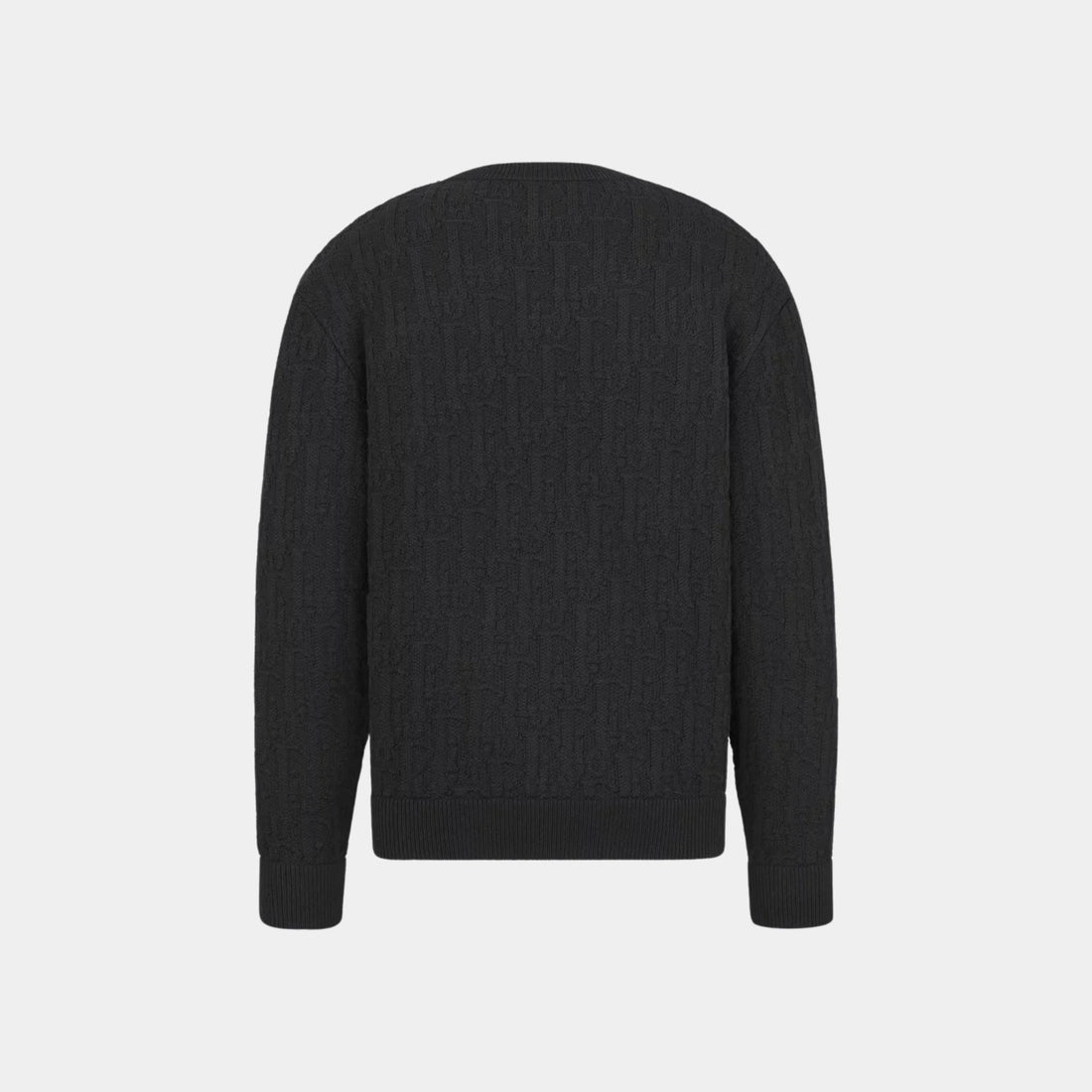 Dior Oblique Sweater In Cotton Blend Jacquard, Black, Back