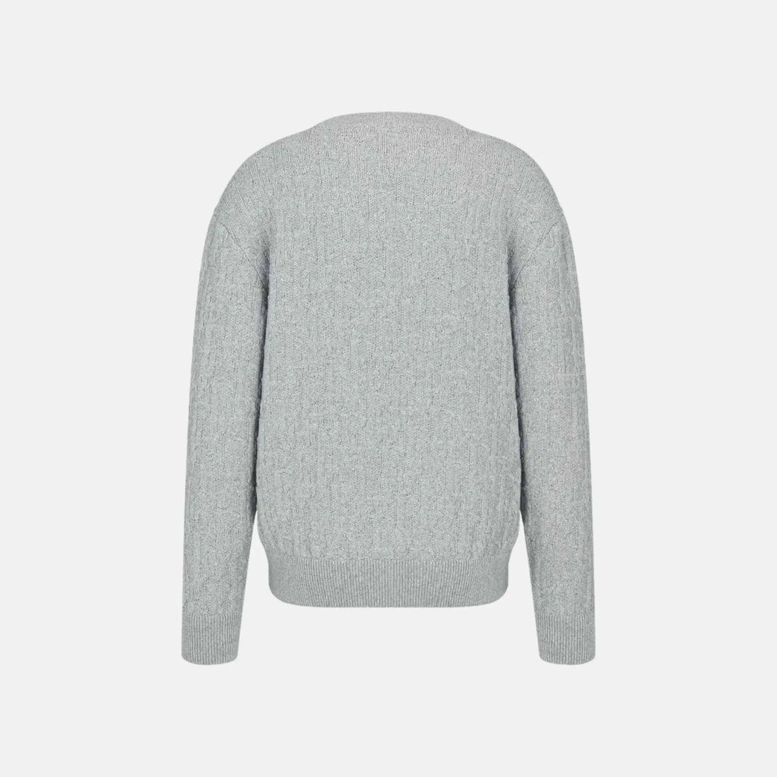 Dior Oblique Sweater In Cotton Blend Jacquard, Light Gray, Back