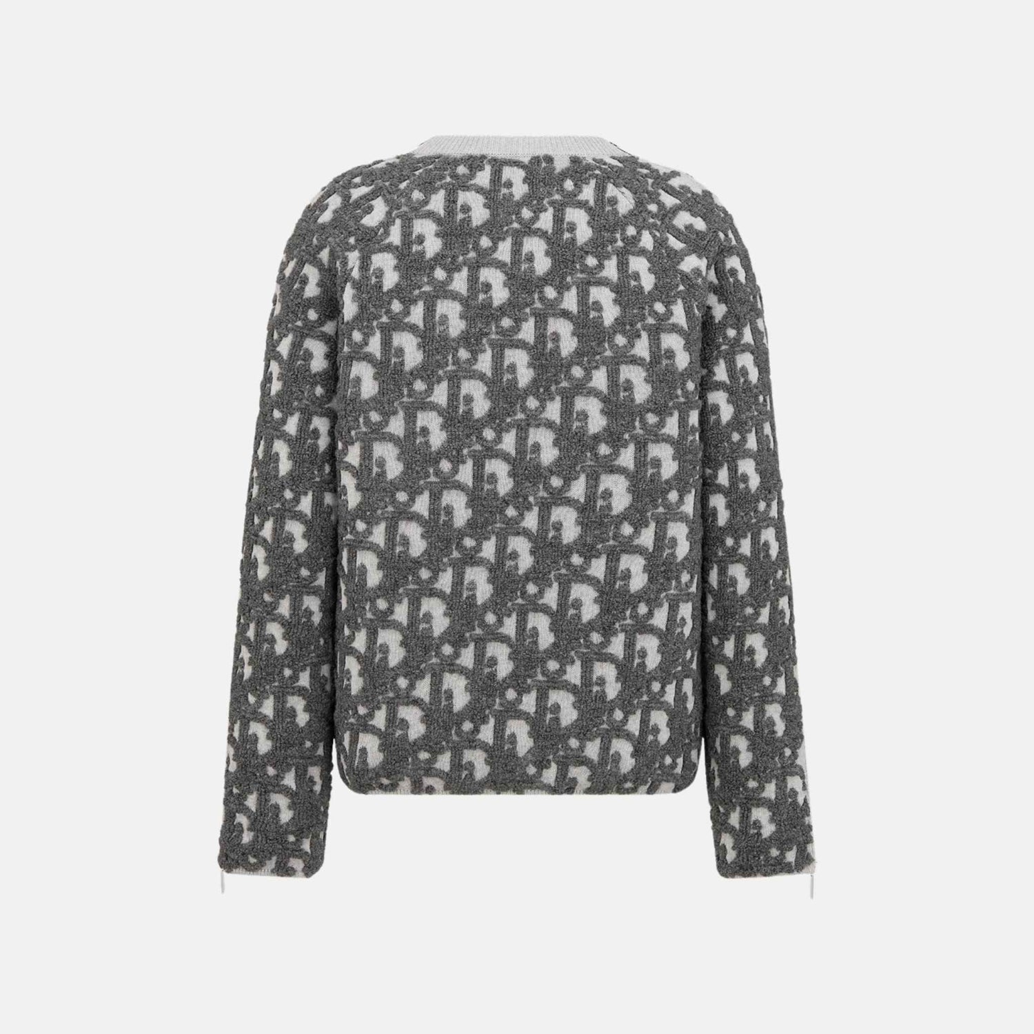 Oblique Sweater In Virgin Wool And Cotton Blend Jacquard, Back