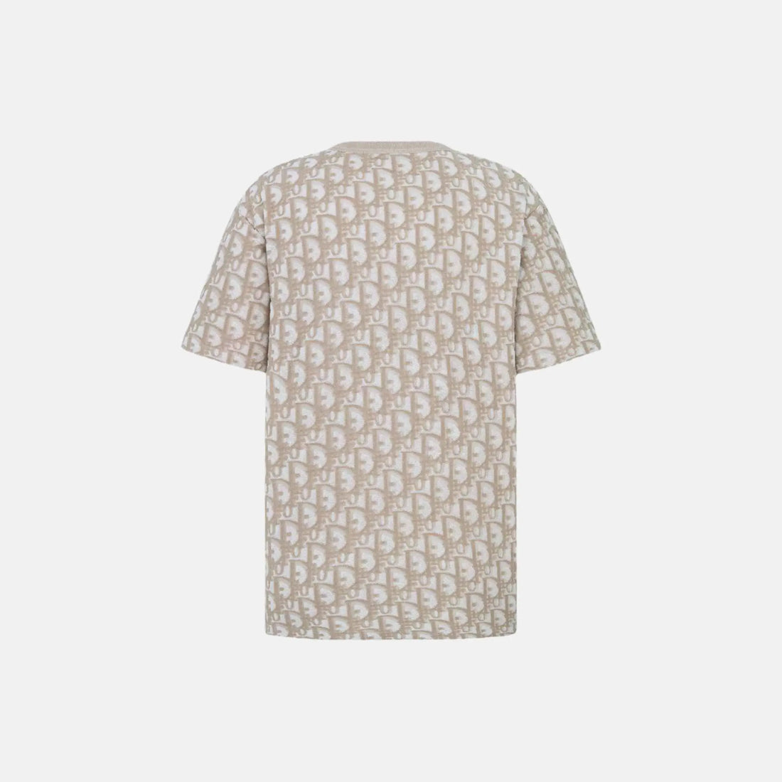 Dior Oblique T Shirt Relaxed Fit In Terry Cotton Jersey, Beige, Back