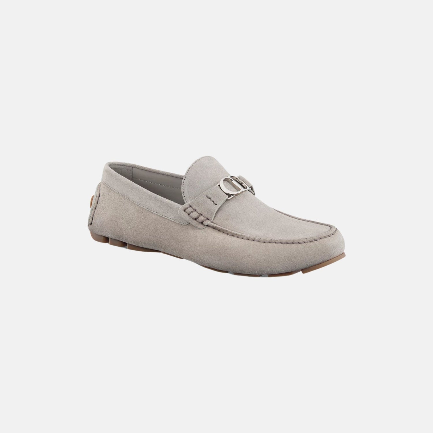 Dior Odeon Loafer In Suede, Gray, Front