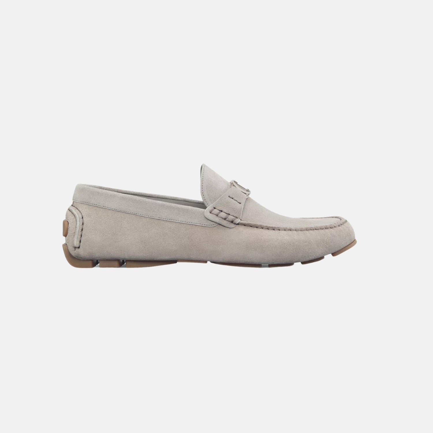 Dior Odeon Loafer In Suede, Gray, Side