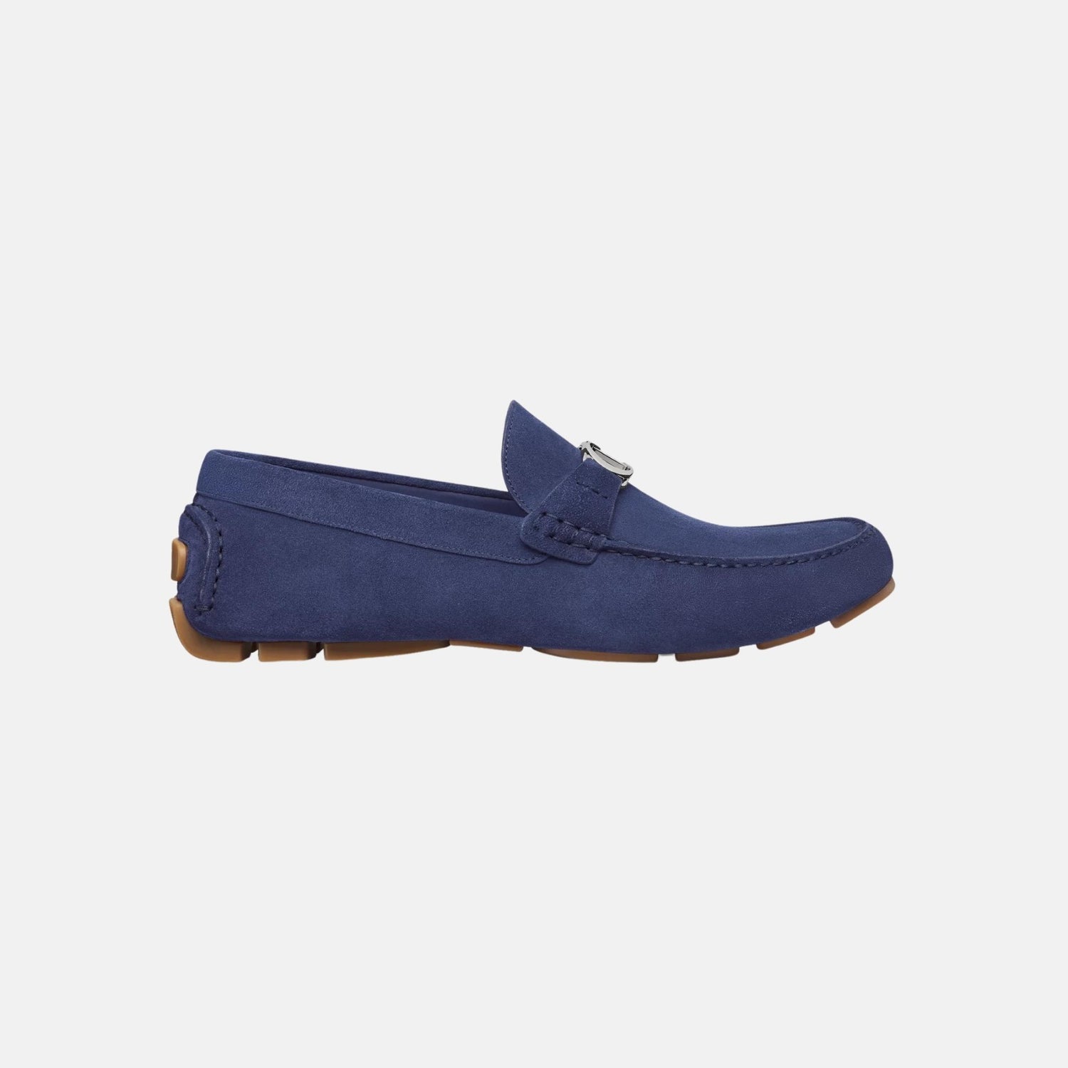 Dior Odeon Loafer In Suede, Navy Blue, Side