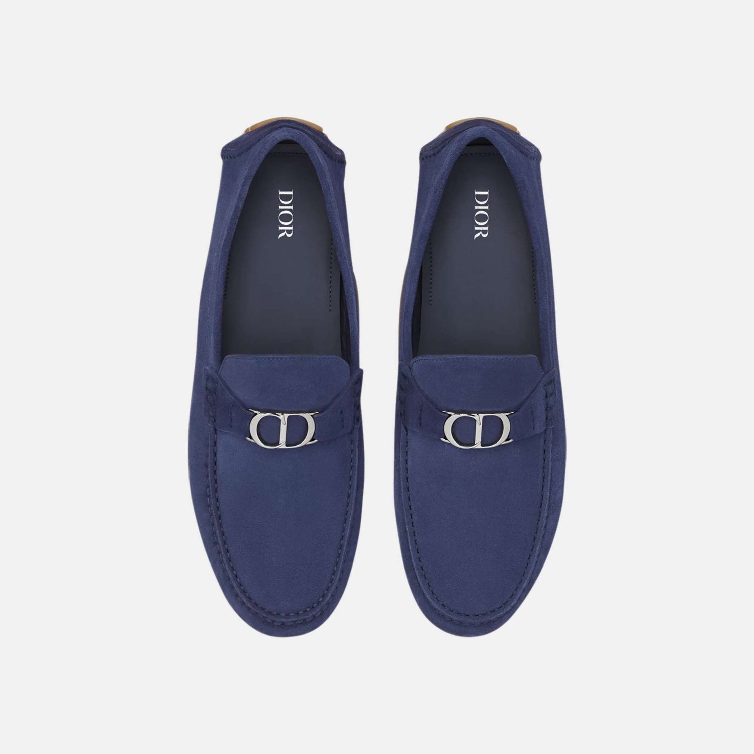 Dior Odeon Loafer In Suede, Navy Blue, Top