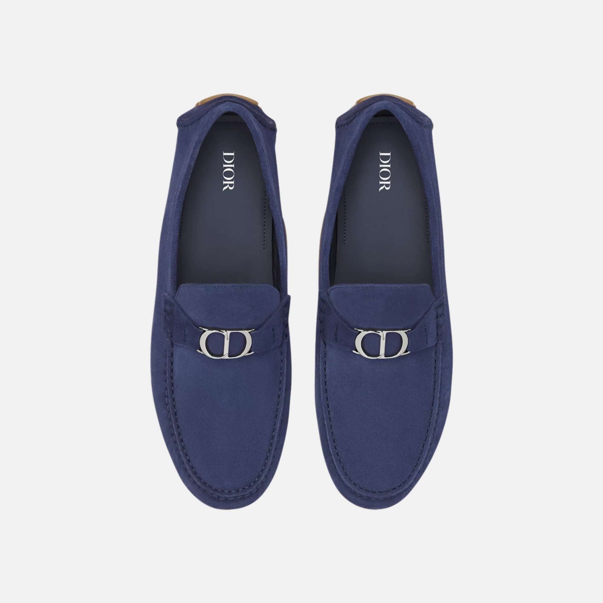 Dior Odeon Loafer In Suede, Navy Blue, Top
