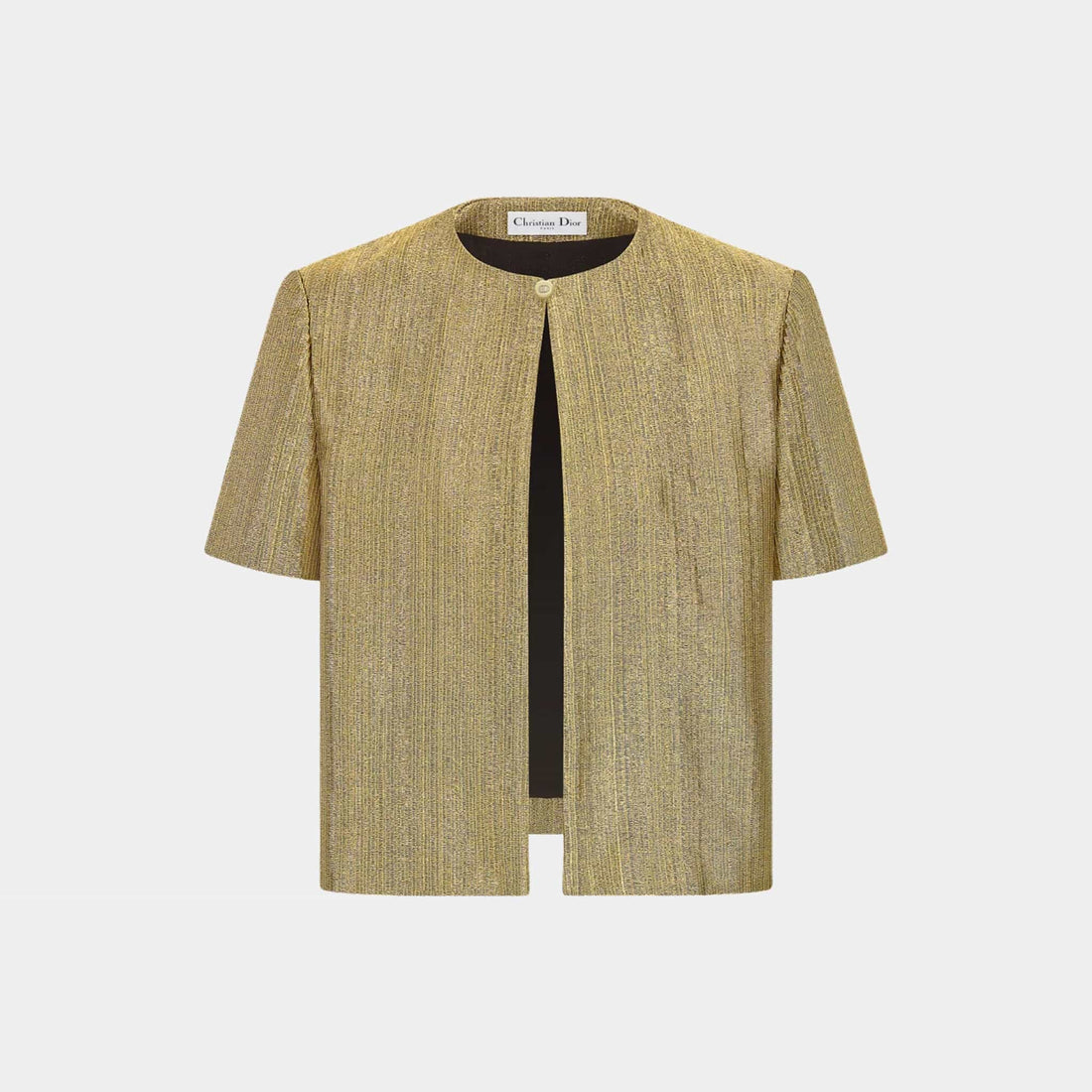 Dior Or Short-Sleeved Jacket Gold-Tone Technical Fabric, Front