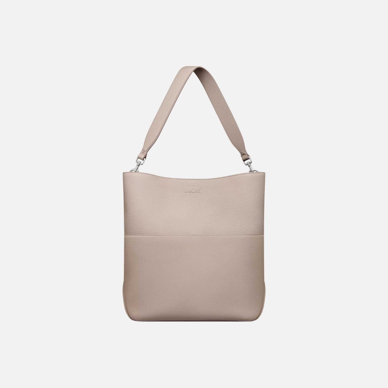 Dior Prive Vertical Hobo Bag In Icons Calfskin, Beige, Front