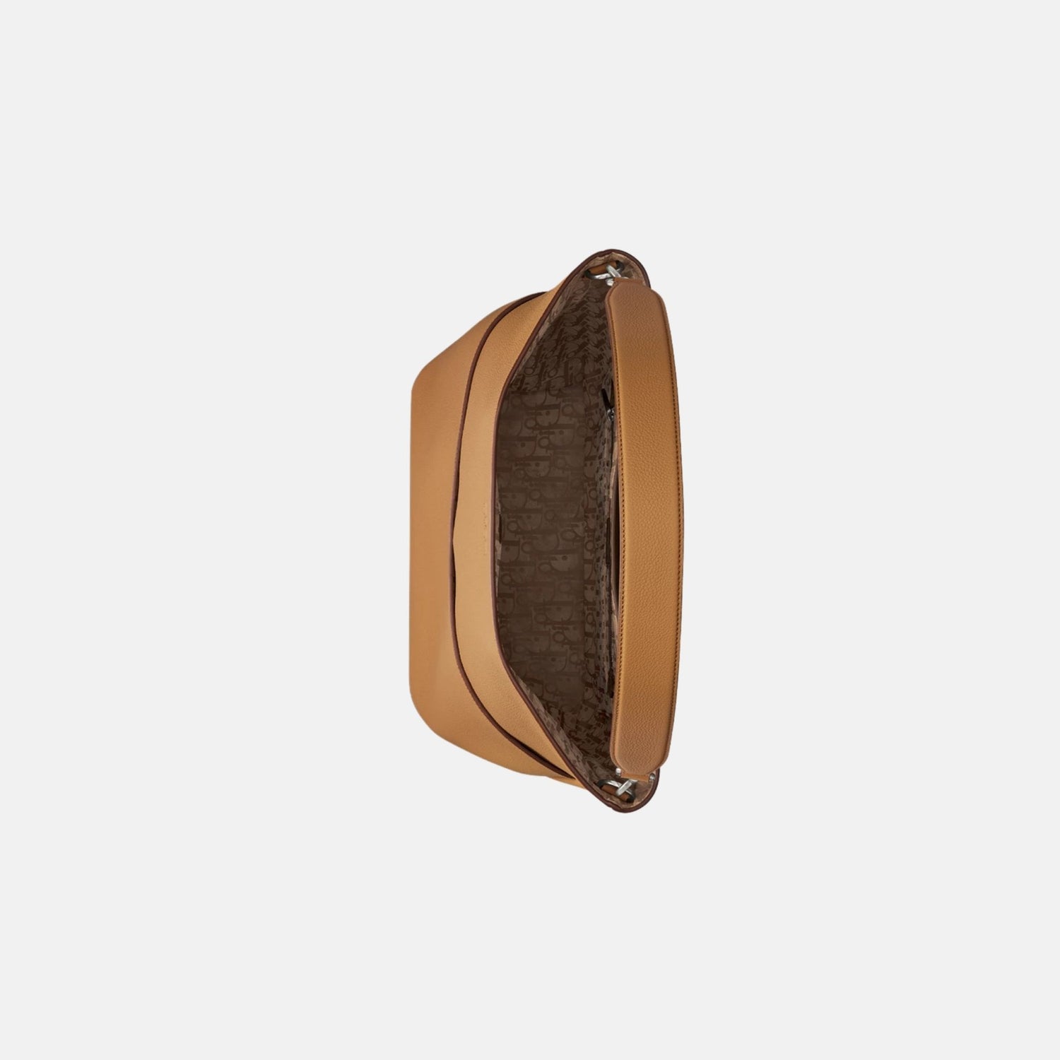 Dior Prive Vertical Hobo Bag In Icons Calfskin, Brown, Inside