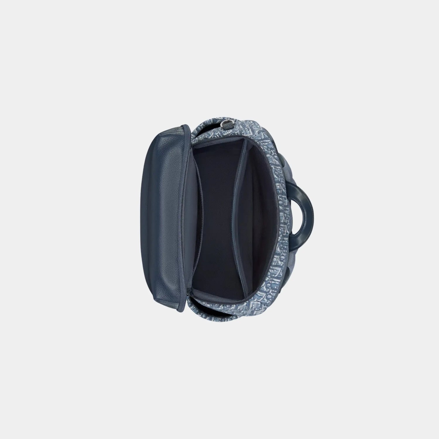 Rider Soft Zipped Backpack in Jacquard &amp; Grained Calfskin