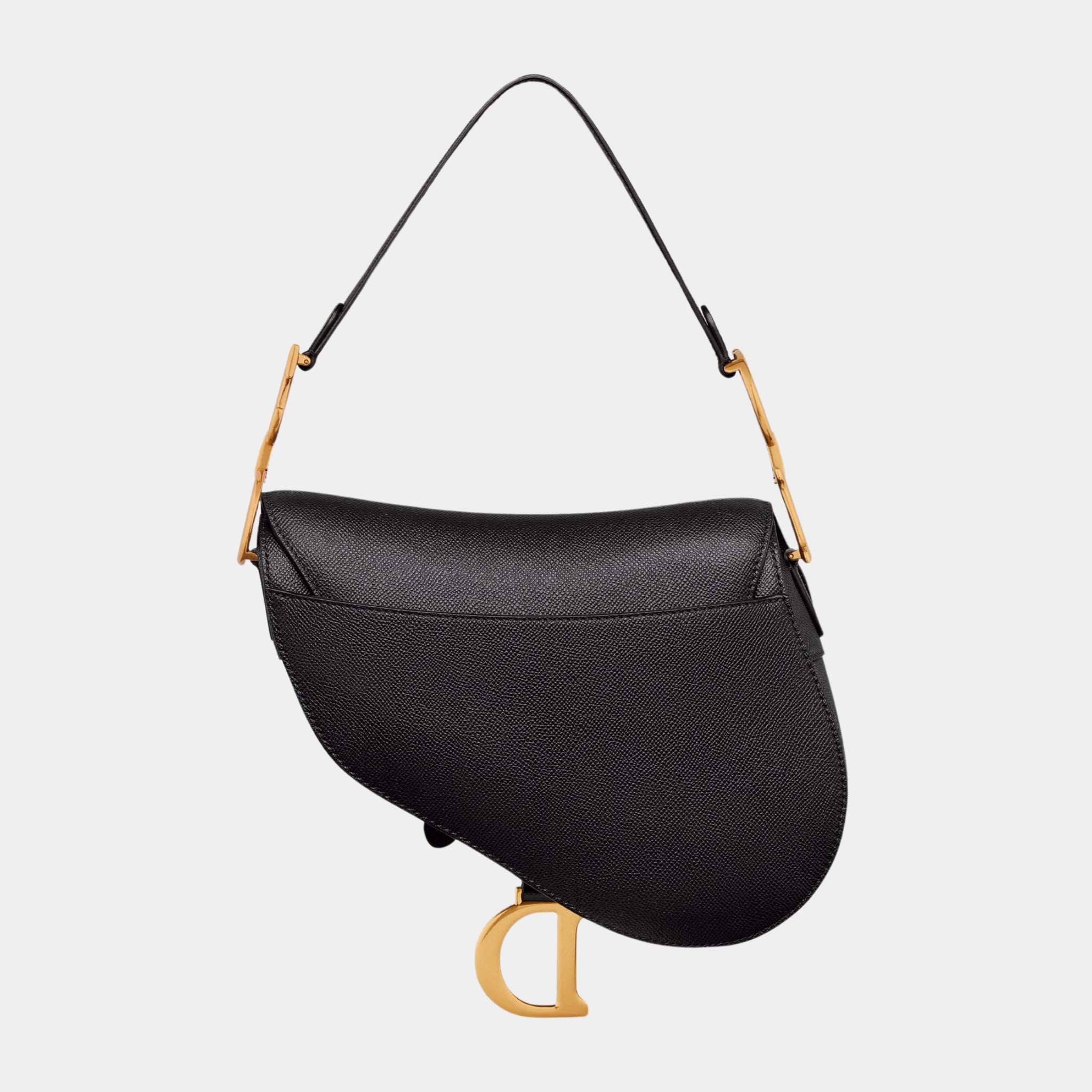 Dior Saddle Bag With Strap, Black, back