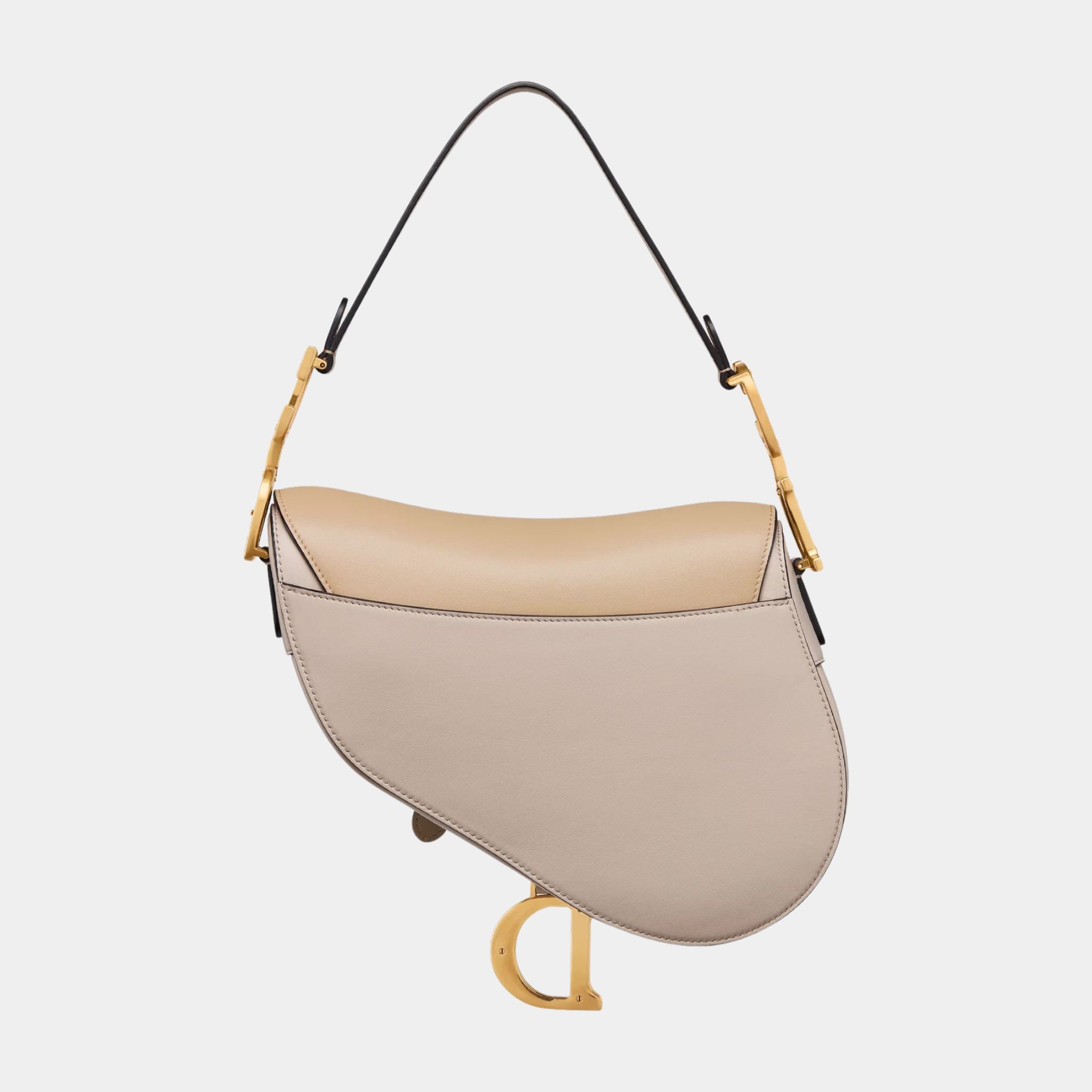 Dior Saddle Bag With Strap Two-Tone Handbag Biscuit, Back