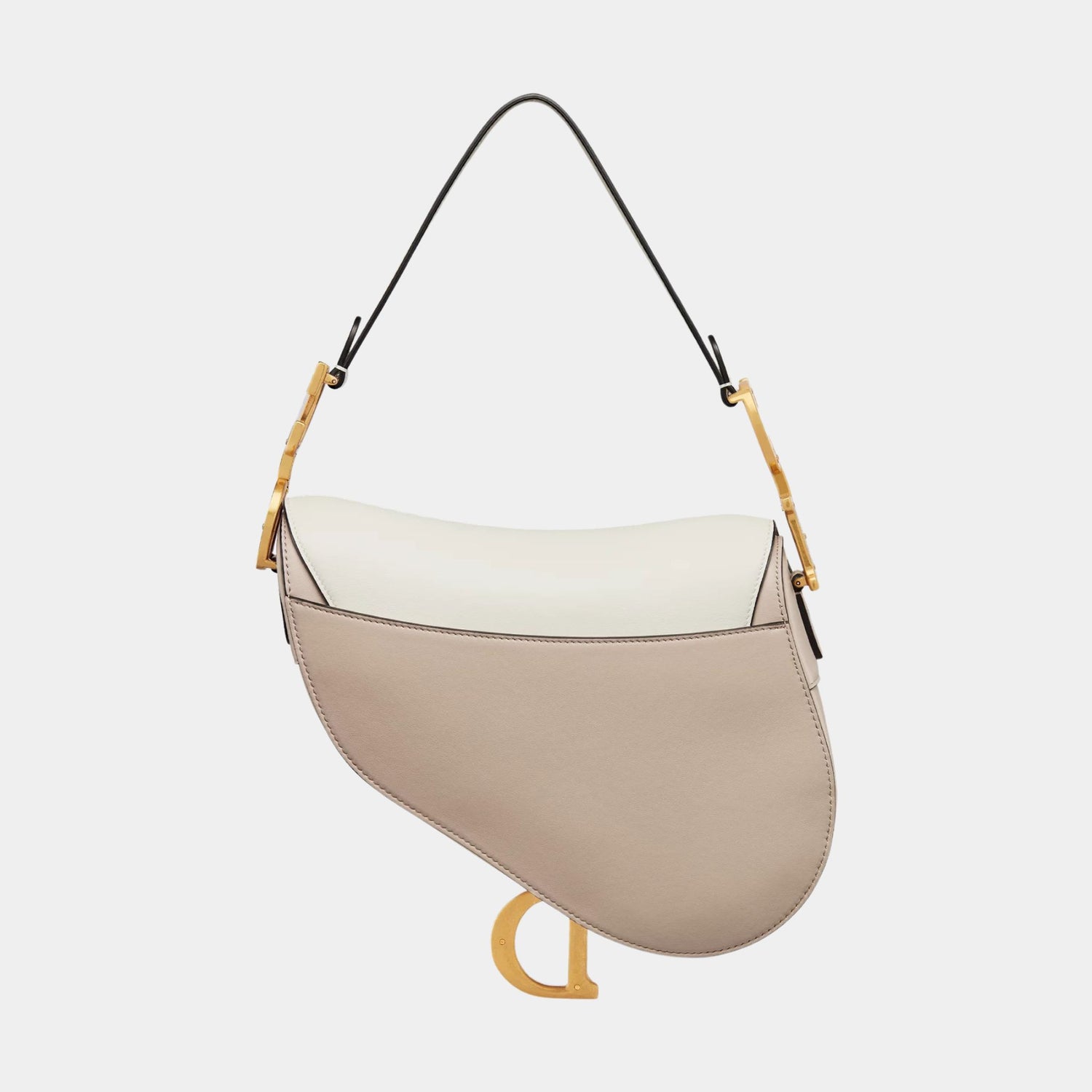 Dior Saddle Bag With Strap Two-Tone Handbag Latte, Back