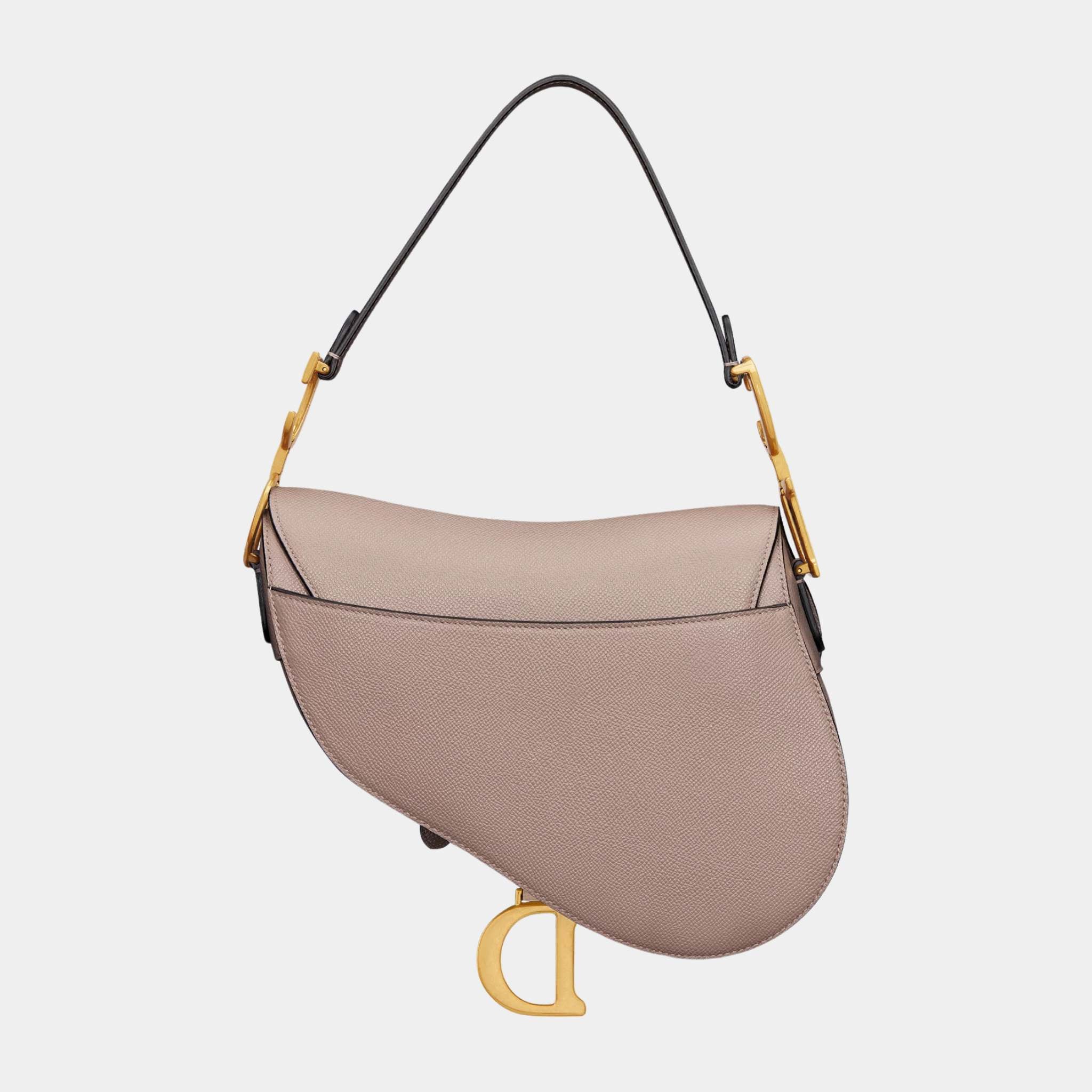 Dior Saddle Bag With Strap, Warm Taupe, back