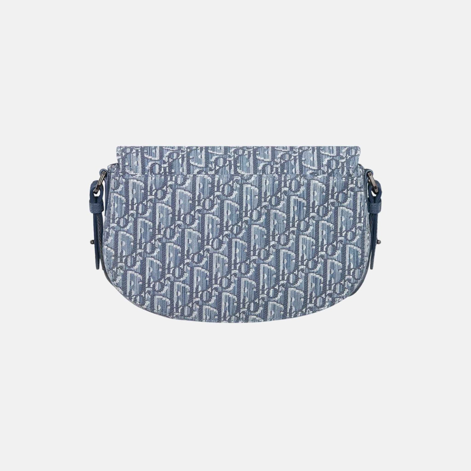 Dior Saddle Messenger Bag In Oblique Jacquard And Grained Calfskin, Blue, Back