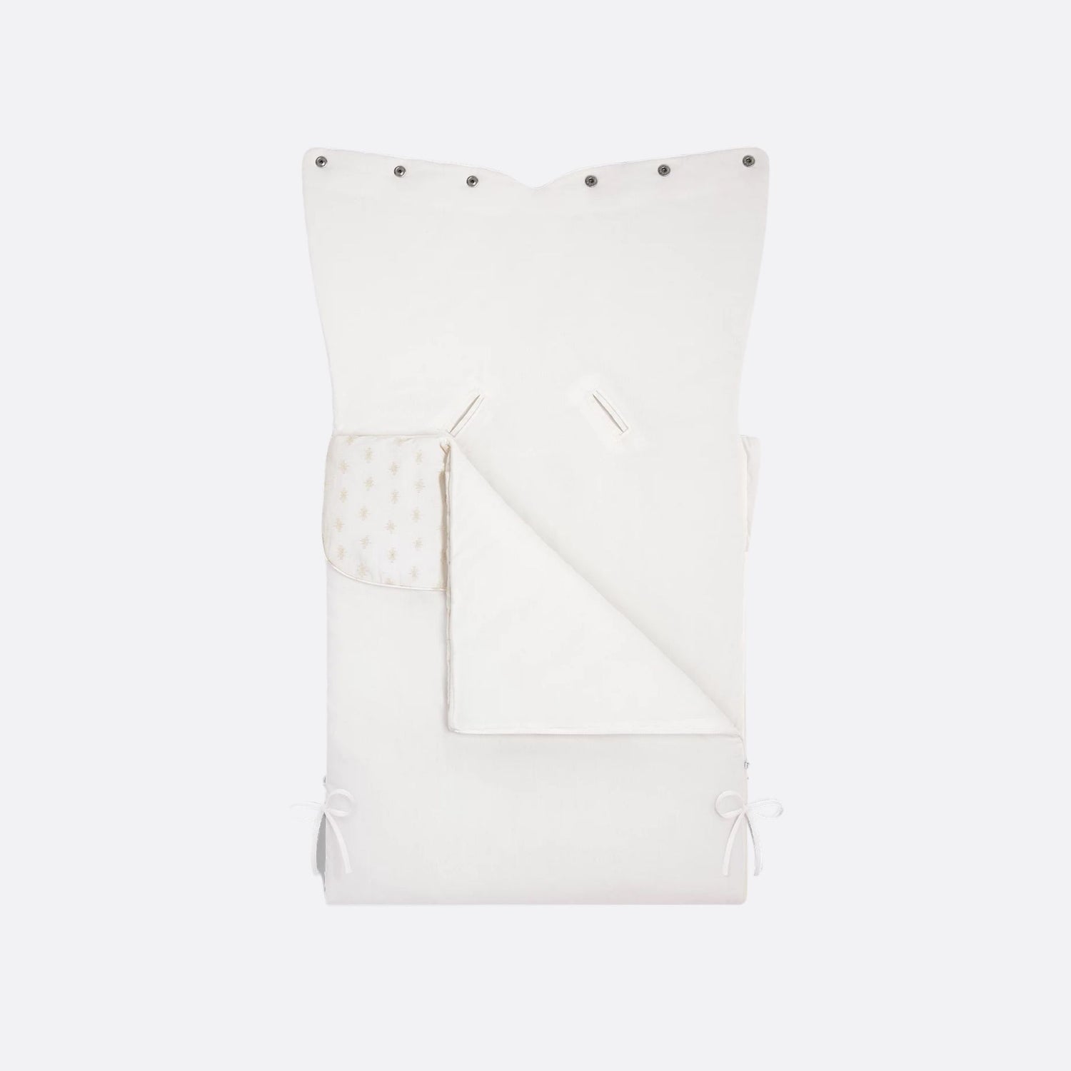 Dior Sleeping Bag Ivory Cotton Poplin Gold Tone Jacquard Star Motif, InsideView
