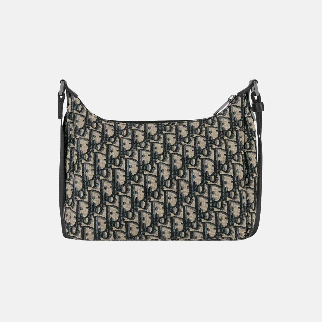 حقيبة Dior Small Rider Soft Hobo بنقشة Oblique Jacquard، بيج، من الخلف